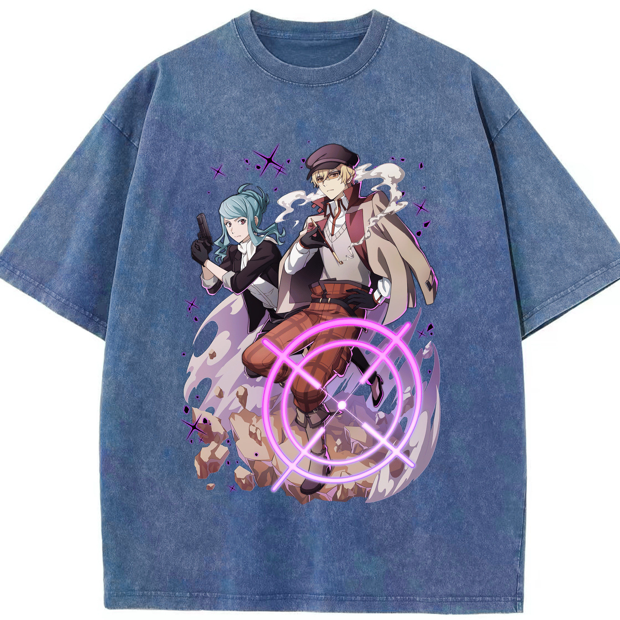 （画像用） 文豪ストレイドッグス Bungo Stray Dogs 綿100% ヴィンテージ風 半袖Tシャツ（フロントプリント）