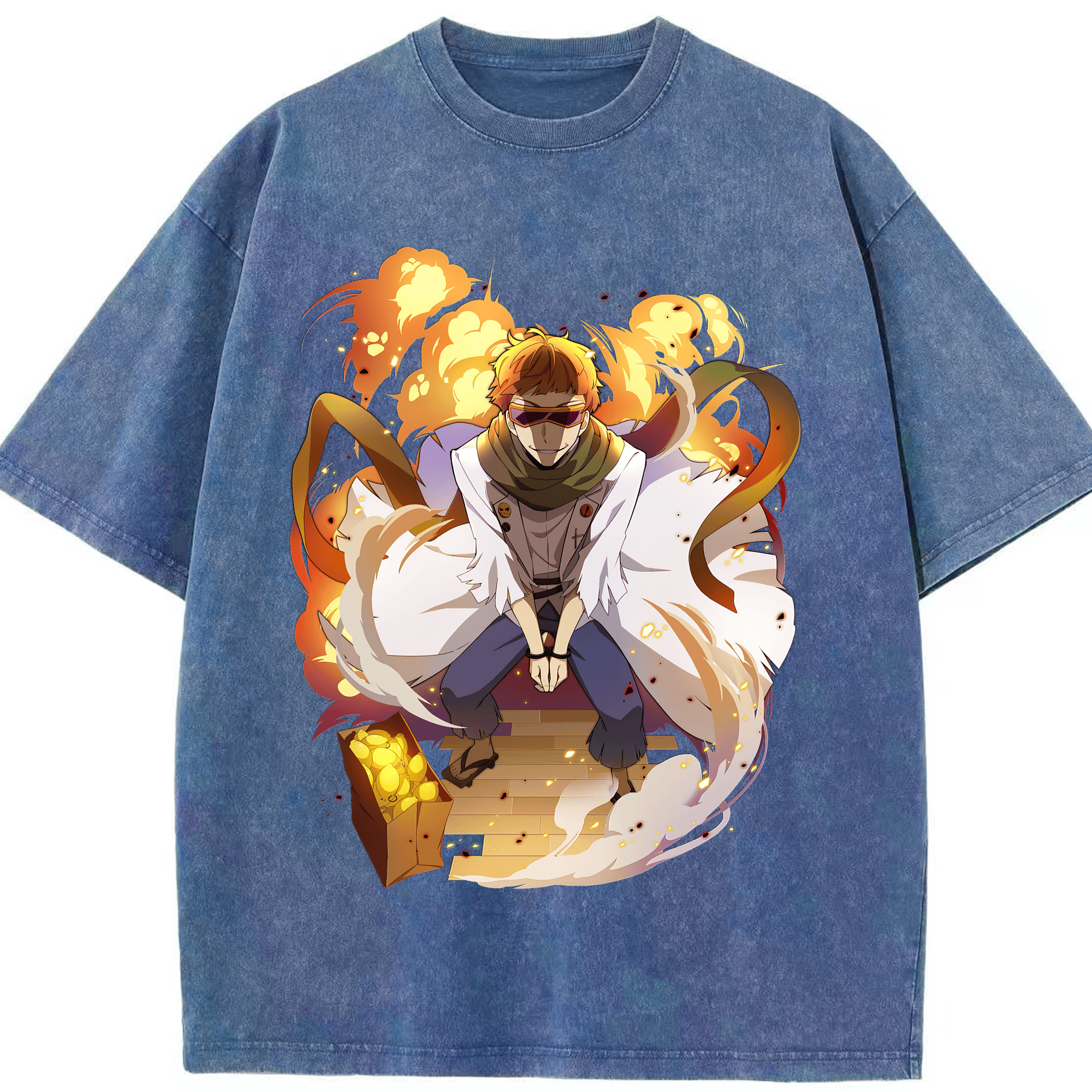 （画像用） 文豪ストレイドッグス Bungo Stray Dogs 綿100% ヴィンテージ風 半袖Tシャツ（フロントプリント）