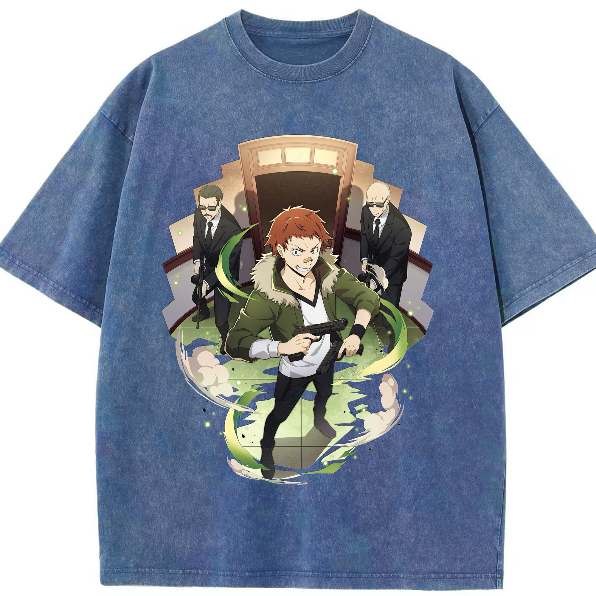 （画像用） 文豪ストレイドッグス Bungo Stray Dogs 綿100% ヴィンテージ風 半袖Tシャツ（フロントプリント）