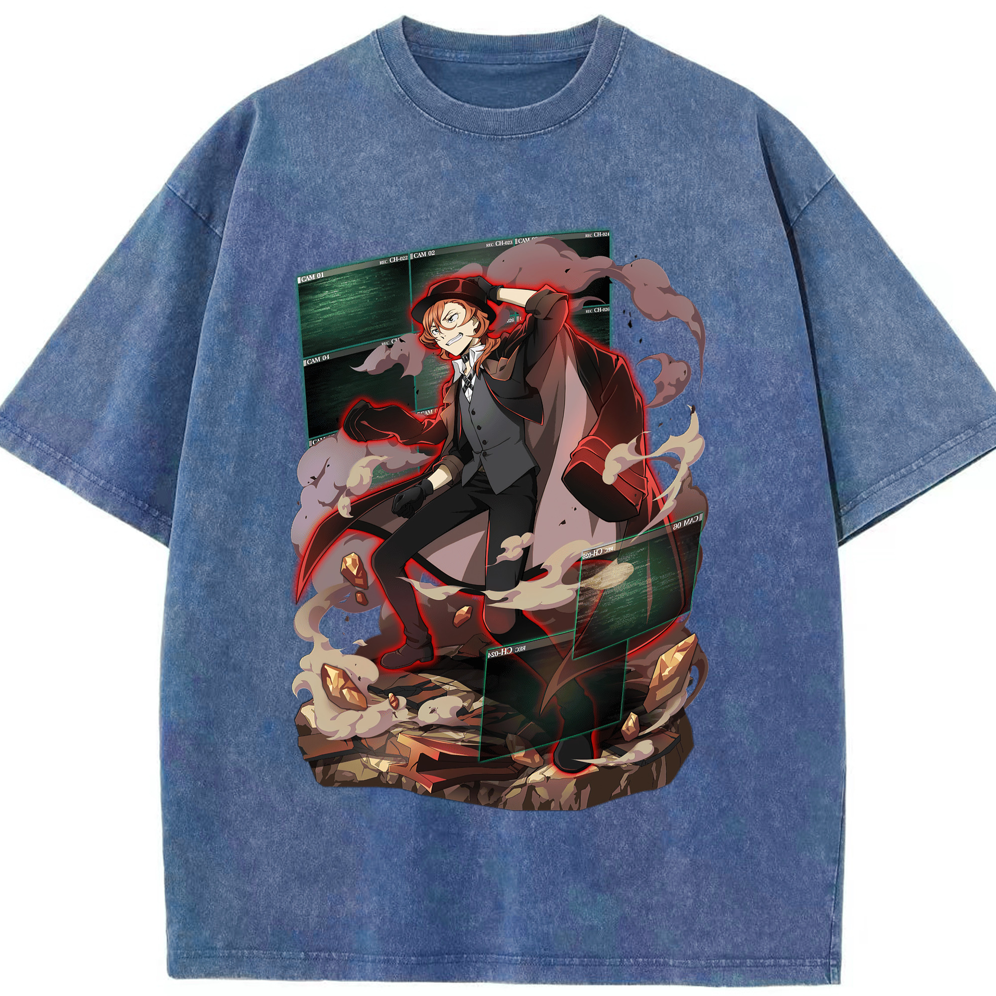 （画像用） 文豪ストレイドッグス Bungo Stray Dogs 綿100% ヴィンテージ風 半袖Tシャツ（フロントプリント）