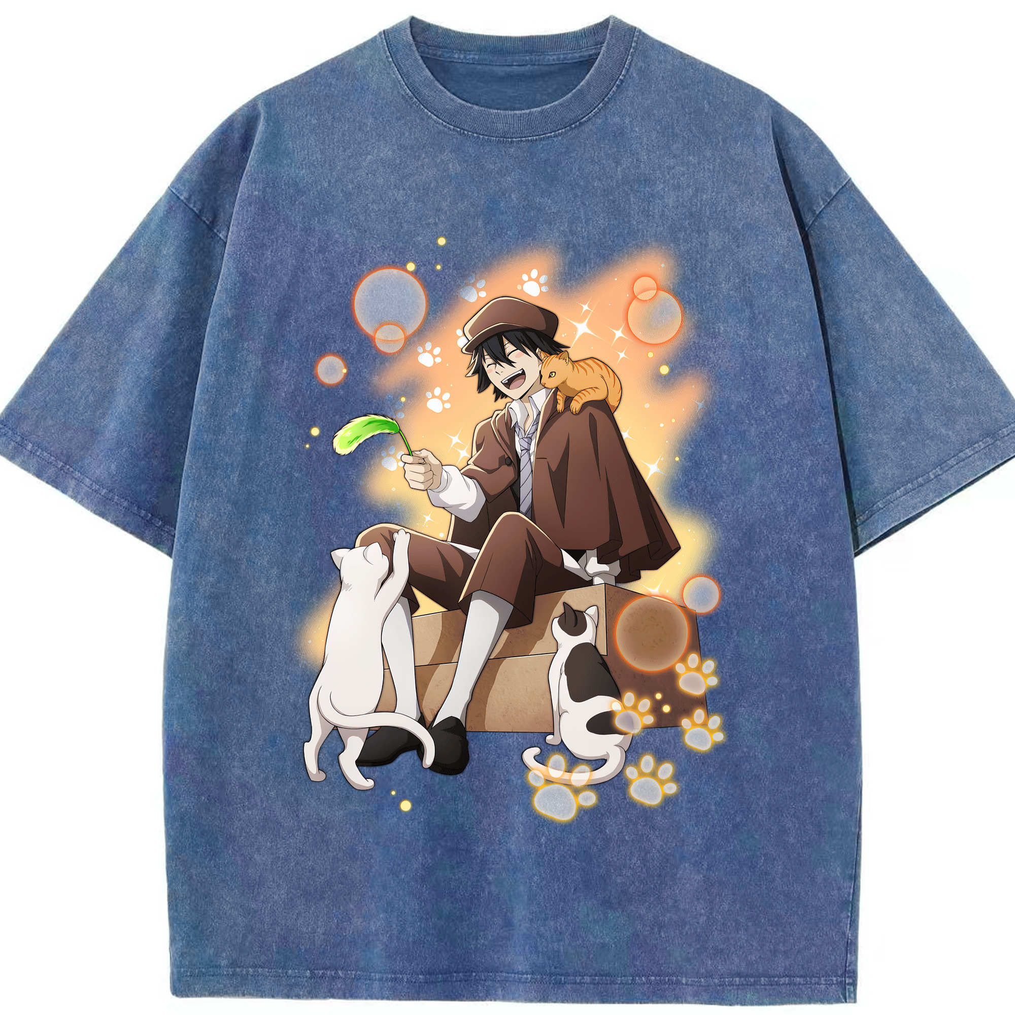 （画像用） 文豪ストレイドッグス Bungo Stray Dogs 綿100% ヴィンテージ風 半袖Tシャツ（フロントプリント）