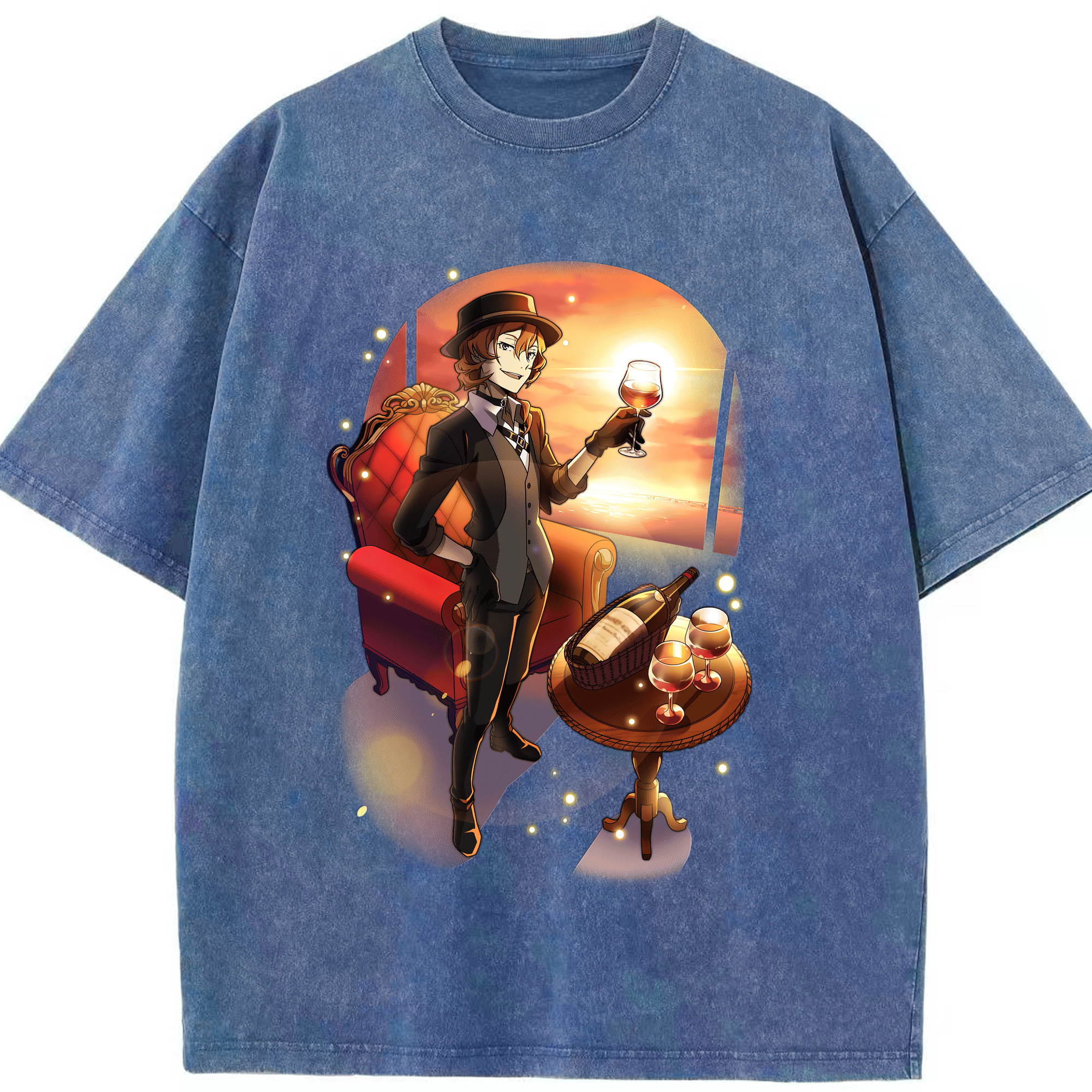 （画像用） 文豪ストレイドッグス Bungo Stray Dogs 綿100% ヴィンテージ風 半袖Tシャツ（フロントプリント）