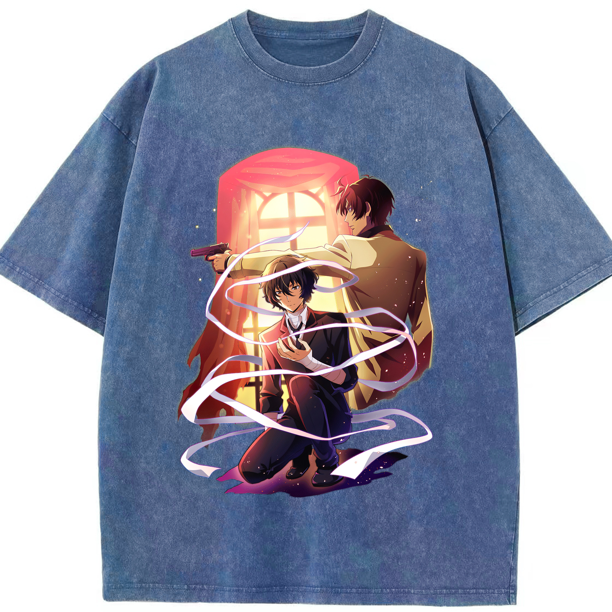 （画像用） 文豪ストレイドッグス Bungo Stray Dogs 綿100% ヴィンテージ風 半袖Tシャツ（フロントプリント）