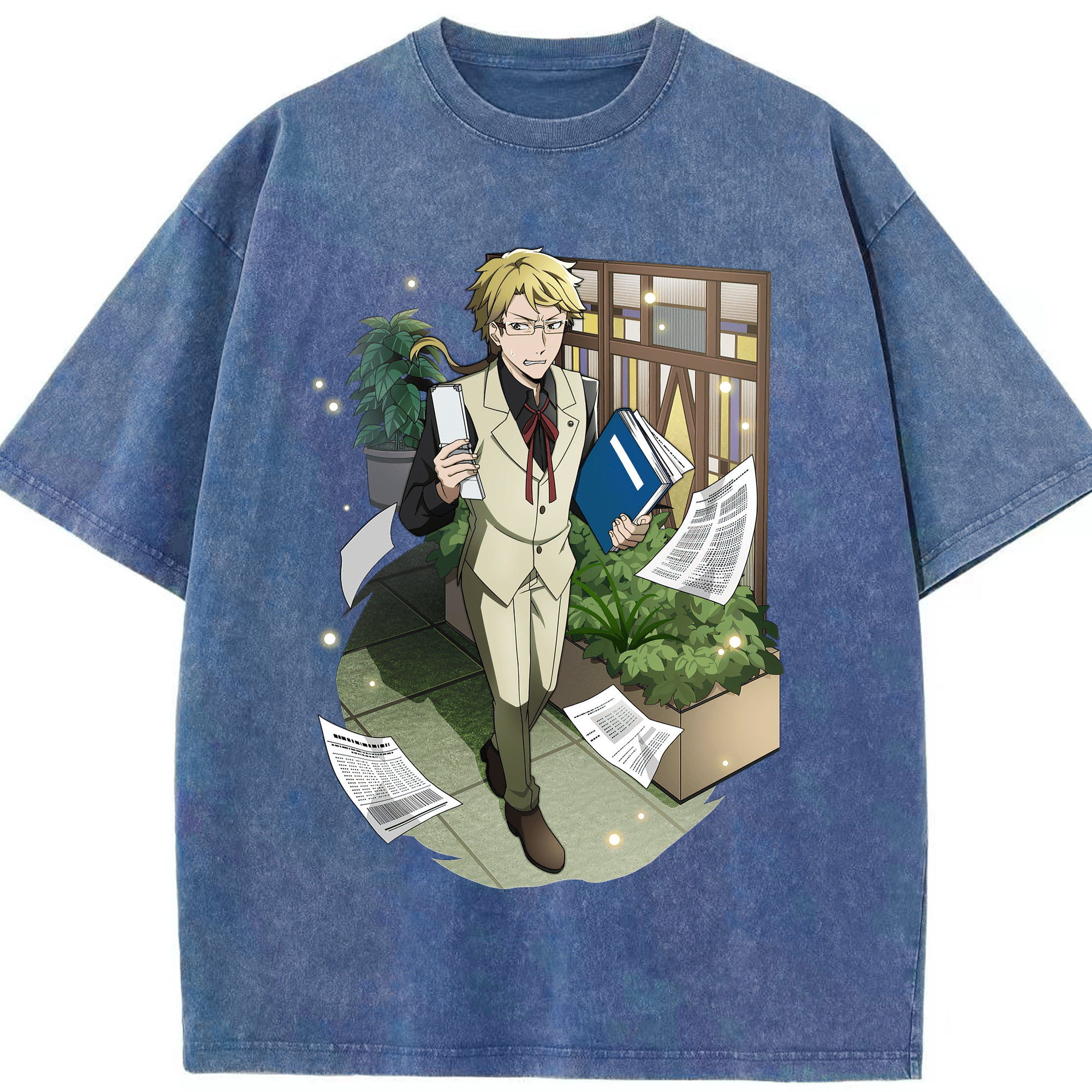 （画像用） 文豪ストレイドッグス Bungo Stray Dogs 綿100% ヴィンテージ風 半袖Tシャツ（フロントプリント）