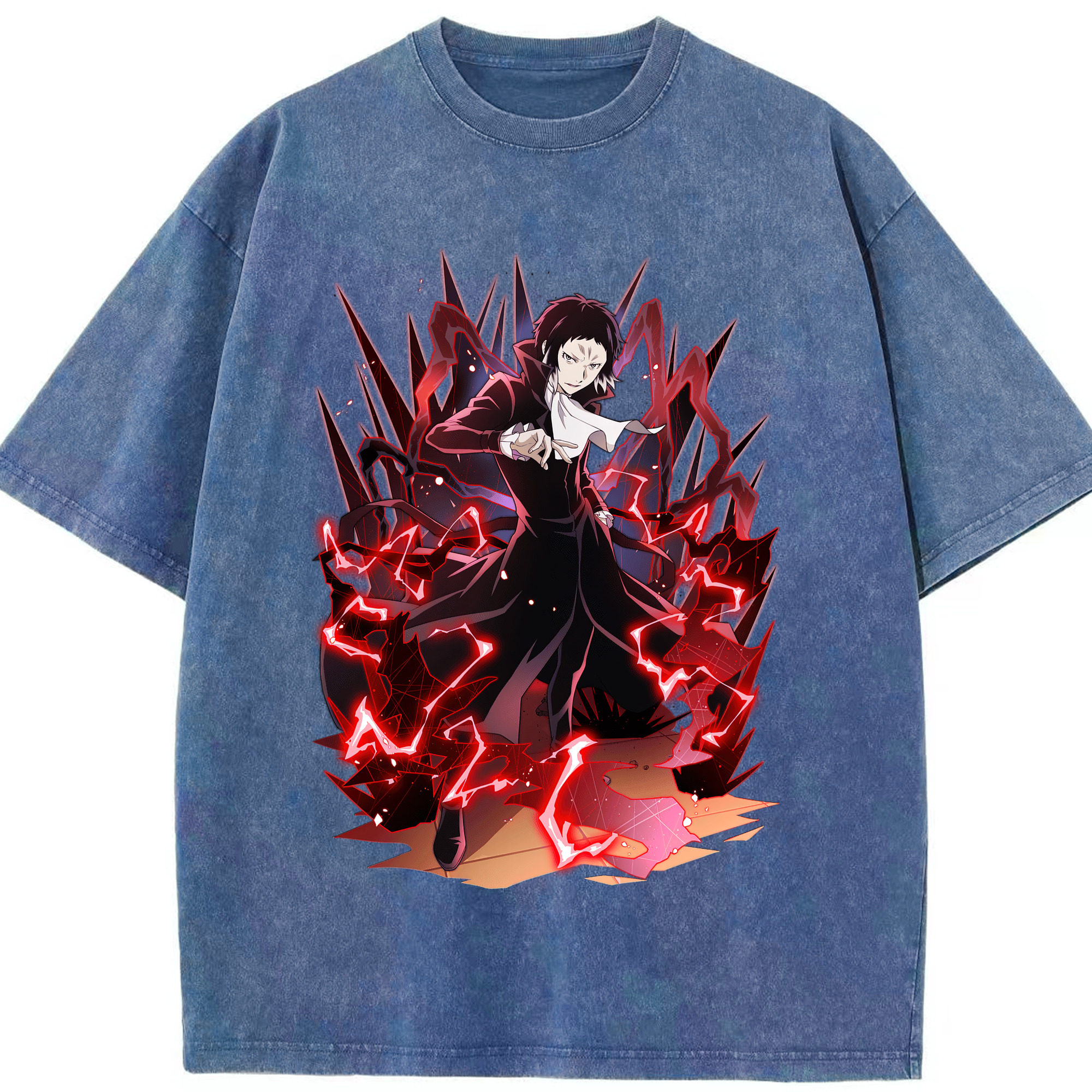 （画像用） 文豪ストレイドッグス Bungo Stray Dogs 綿100% ヴィンテージ風 半袖Tシャツ（フロントプリント）
