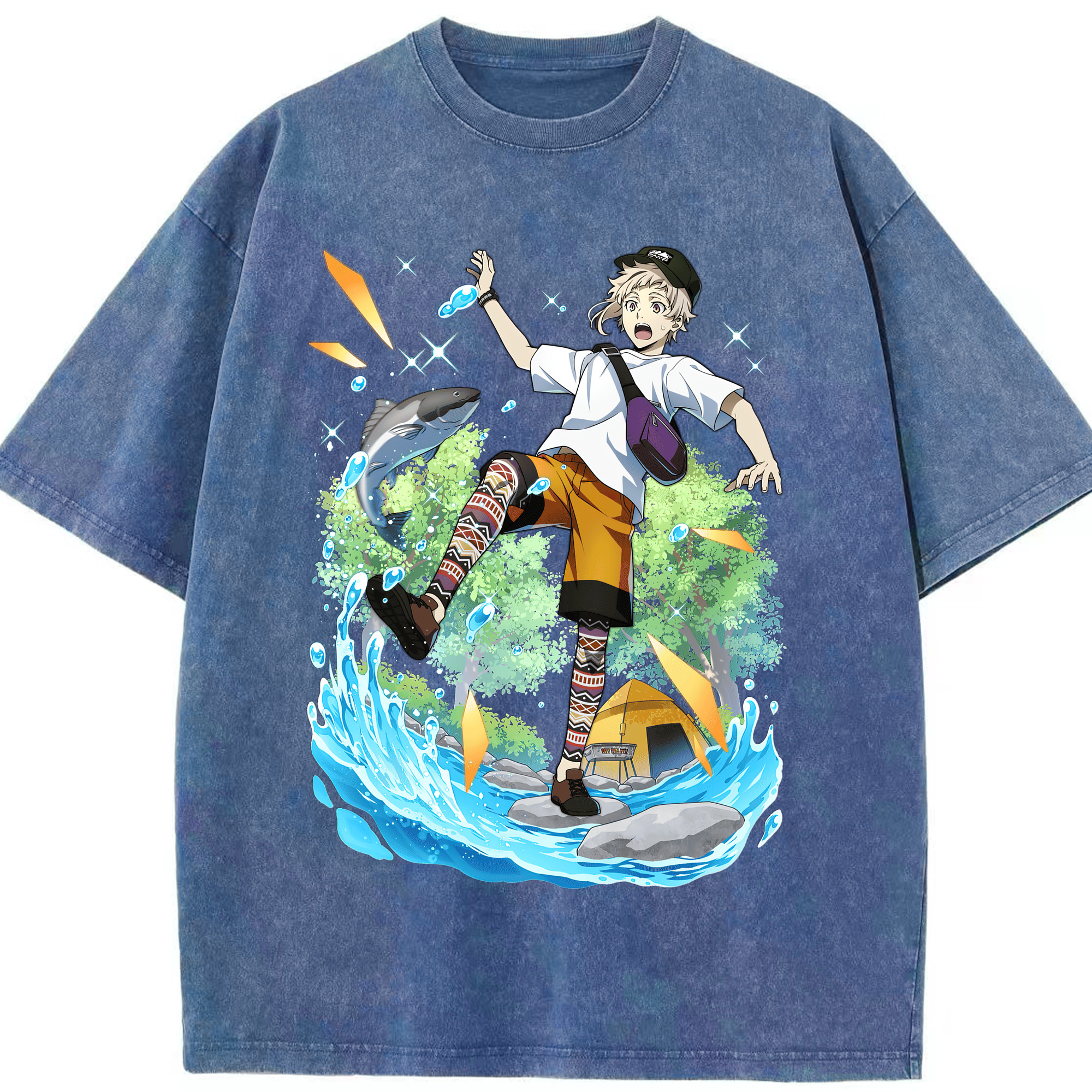（画像用） 文豪ストレイドッグス Bungo Stray Dogs 綿100% ヴィンテージ風 半袖Tシャツ（フロントプリント）