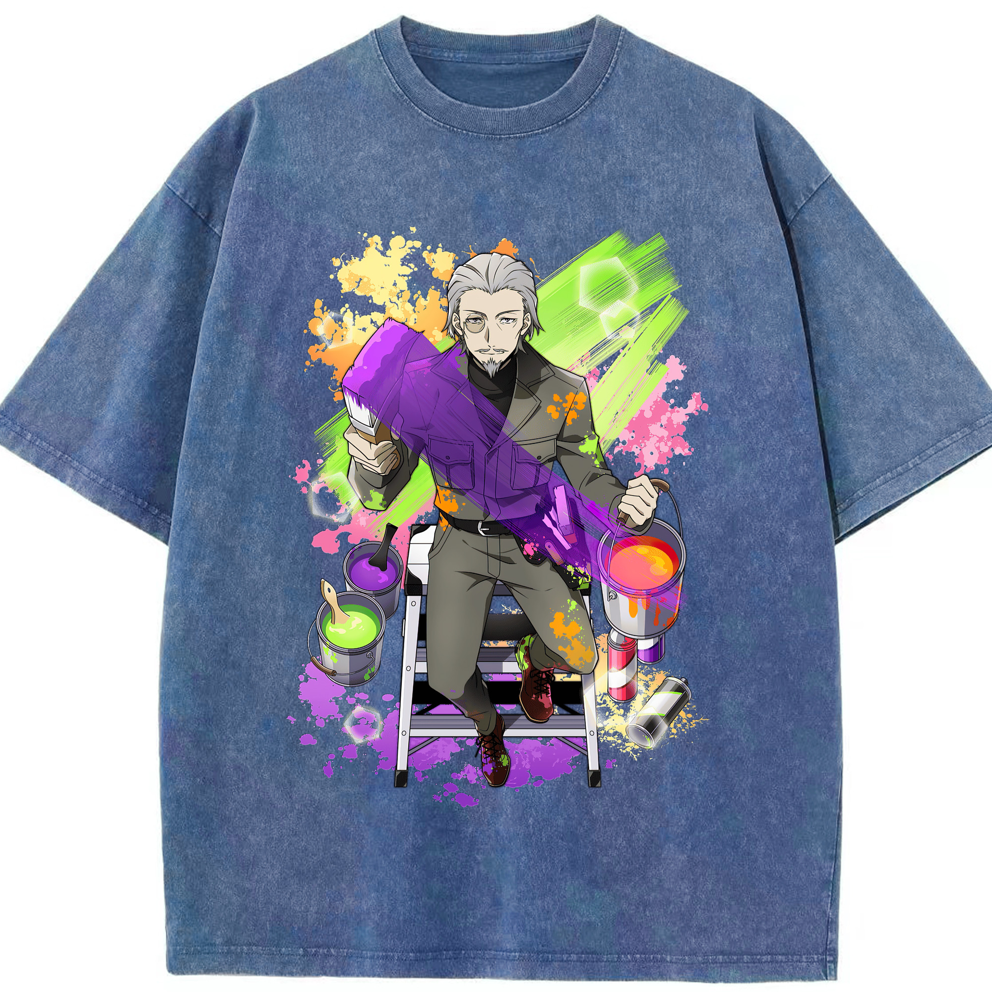 （画像用） 文豪ストレイドッグス Bungo Stray Dogs 綿100% ヴィンテージ風 半袖Tシャツ（フロントプリント）