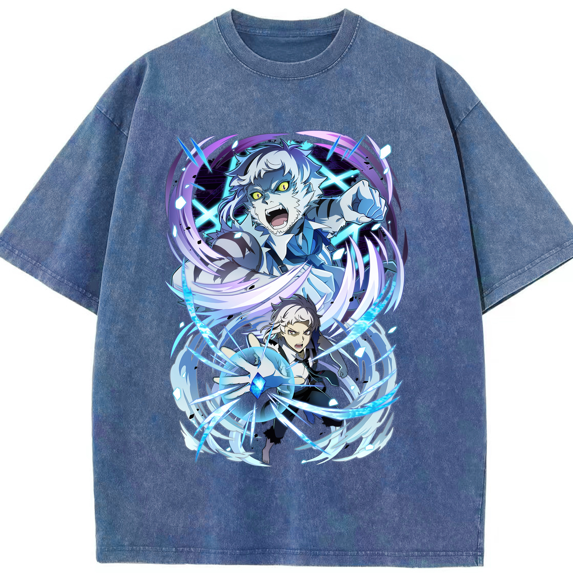 （画像用） 文豪ストレイドッグス Bungo Stray Dogs 綿100% ヴィンテージ風 半袖Tシャツ（フロントプリント）