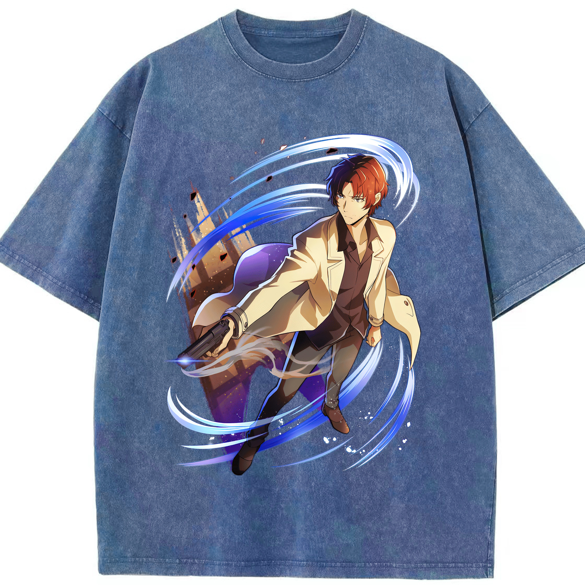（画像用） 文豪ストレイドッグス Bungo Stray Dogs 綿100% ヴィンテージ風 半袖Tシャツ（フロントプリント）