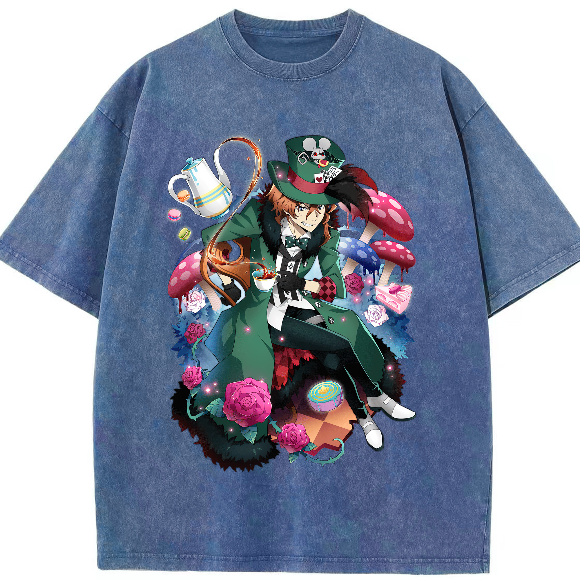 （画像用） 文豪ストレイドッグス Bungo Stray Dogs 綿100% ヴィンテージ風 半袖Tシャツ（フロントプリント）