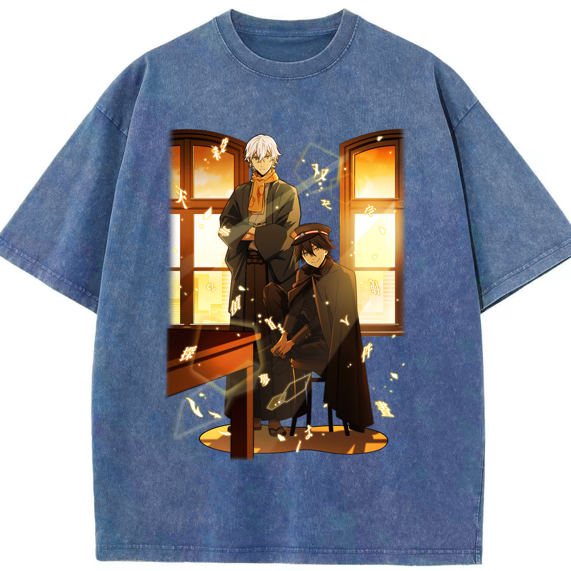 （画像用） 文豪ストレイドッグス Bungo Stray Dogs 綿100% ヴィンテージ風 半袖Tシャツ（フロントプリント）