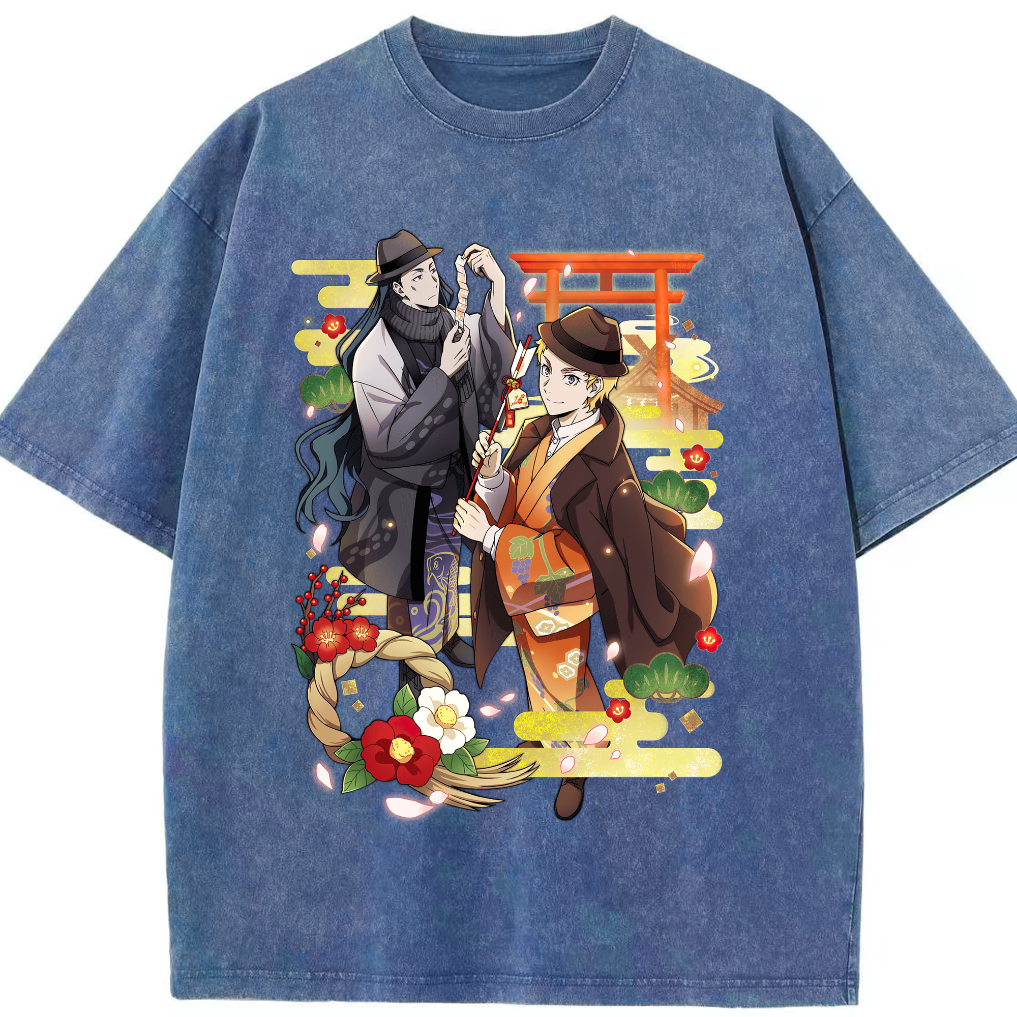 （画像用） 文豪ストレイドッグス Bungo Stray Dogs 綿100% ヴィンテージ風 半袖Tシャツ（フロントプリント）