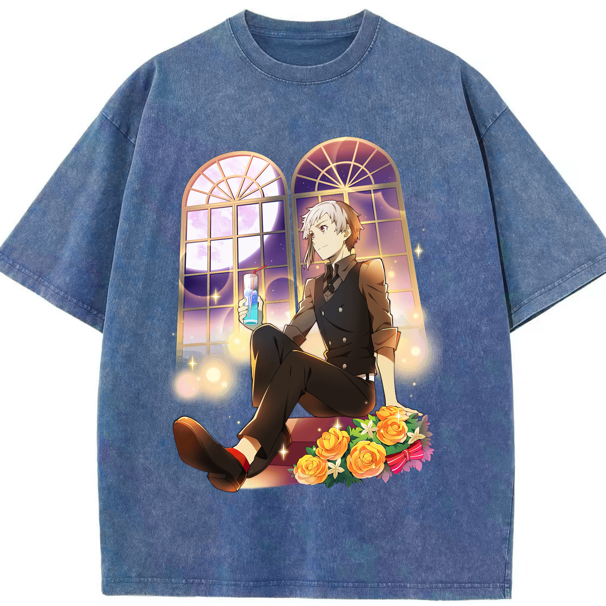 （画像用） 文豪ストレイドッグス Bungo Stray Dogs 綿100% ヴィンテージ風 半袖Tシャツ（フロントプリント）