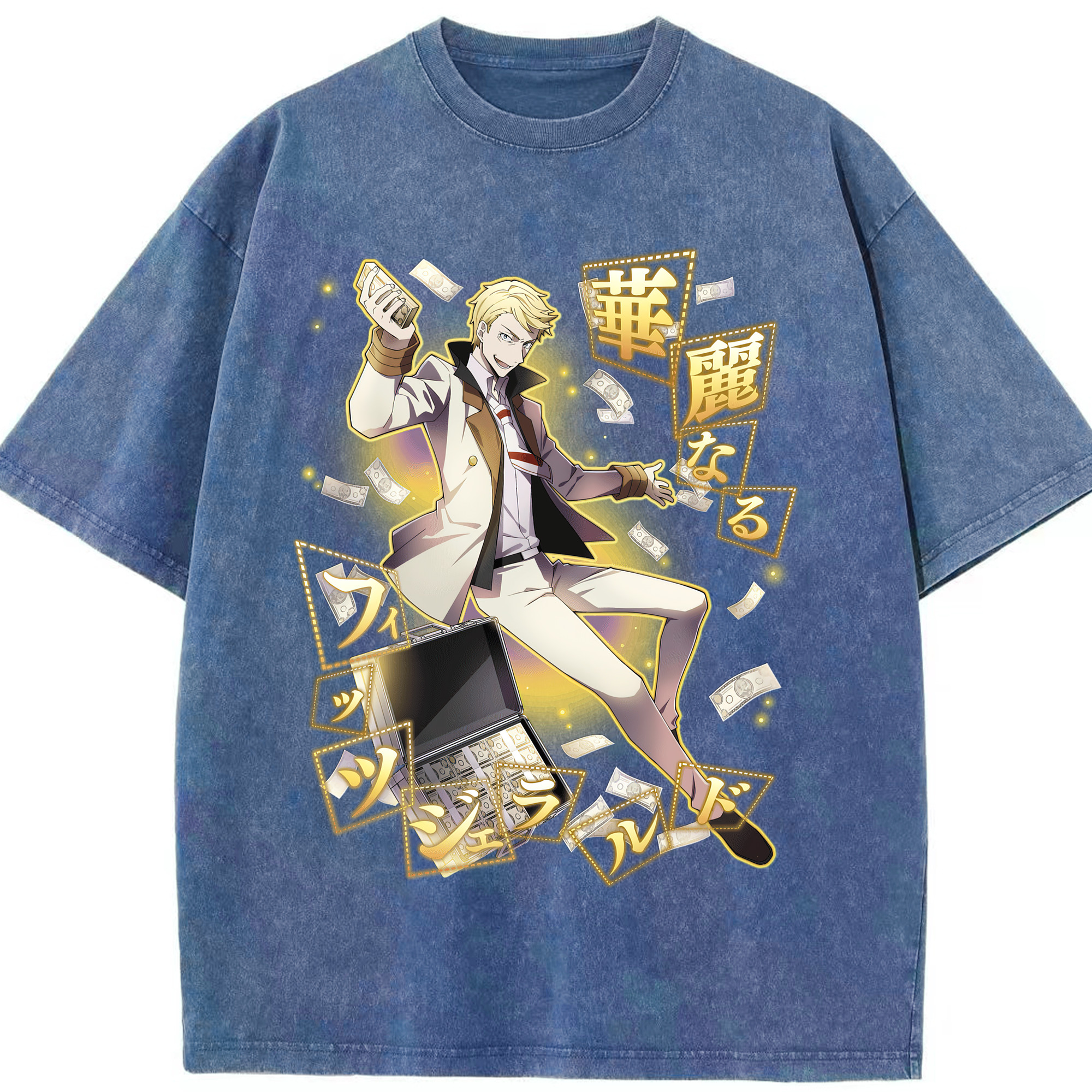 （画像用） 文豪ストレイドッグス Bungo Stray Dogs 綿100% ヴィンテージ風 半袖Tシャツ（フロントプリント）