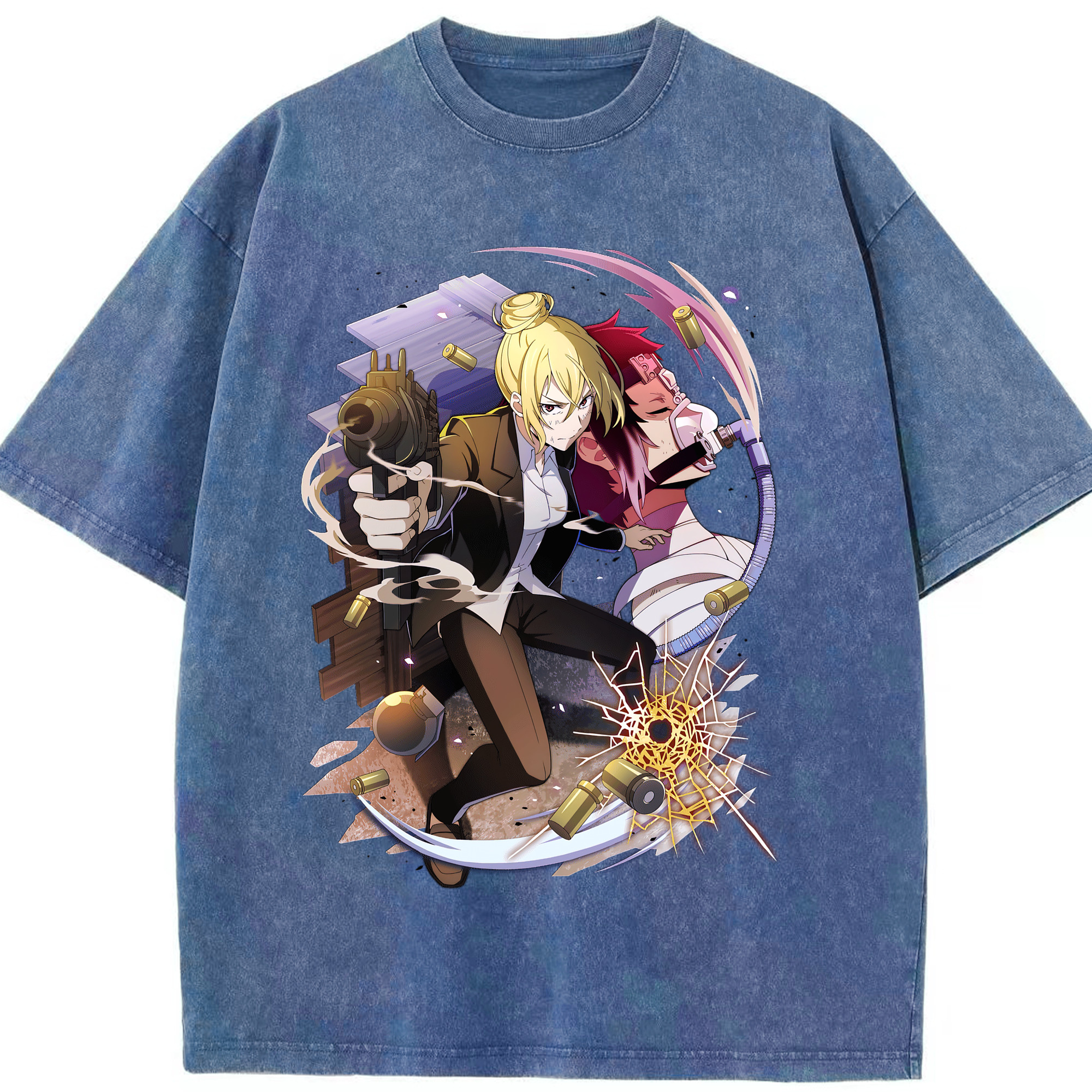 （画像用） 文豪ストレイドッグス Bungo Stray Dogs 綿100% ヴィンテージ風 半袖Tシャツ（フロントプリント）