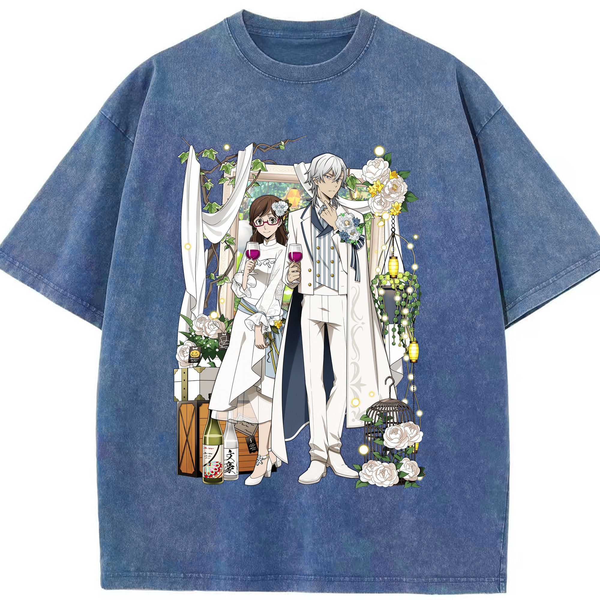 （画像用） 文豪ストレイドッグス Bungo Stray Dogs 綿100% ヴィンテージ風 半袖Tシャツ（フロントプリント）