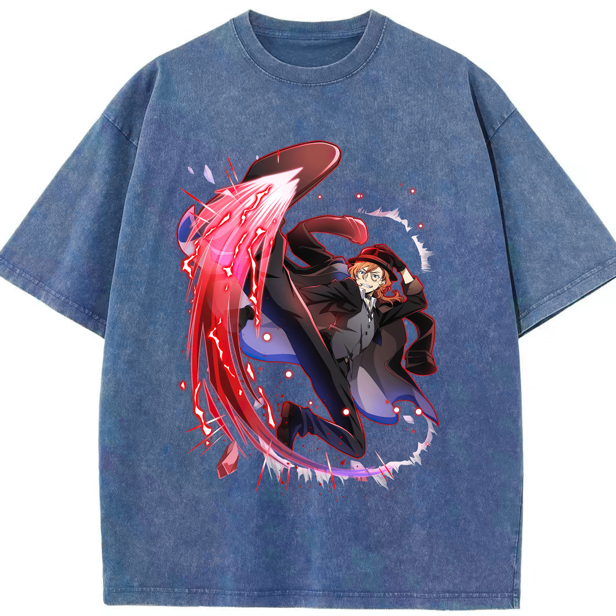 （画像用） 文豪ストレイドッグス Bungo Stray Dogs 綿100% ヴィンテージ風 半袖Tシャツ（フロントプリント）