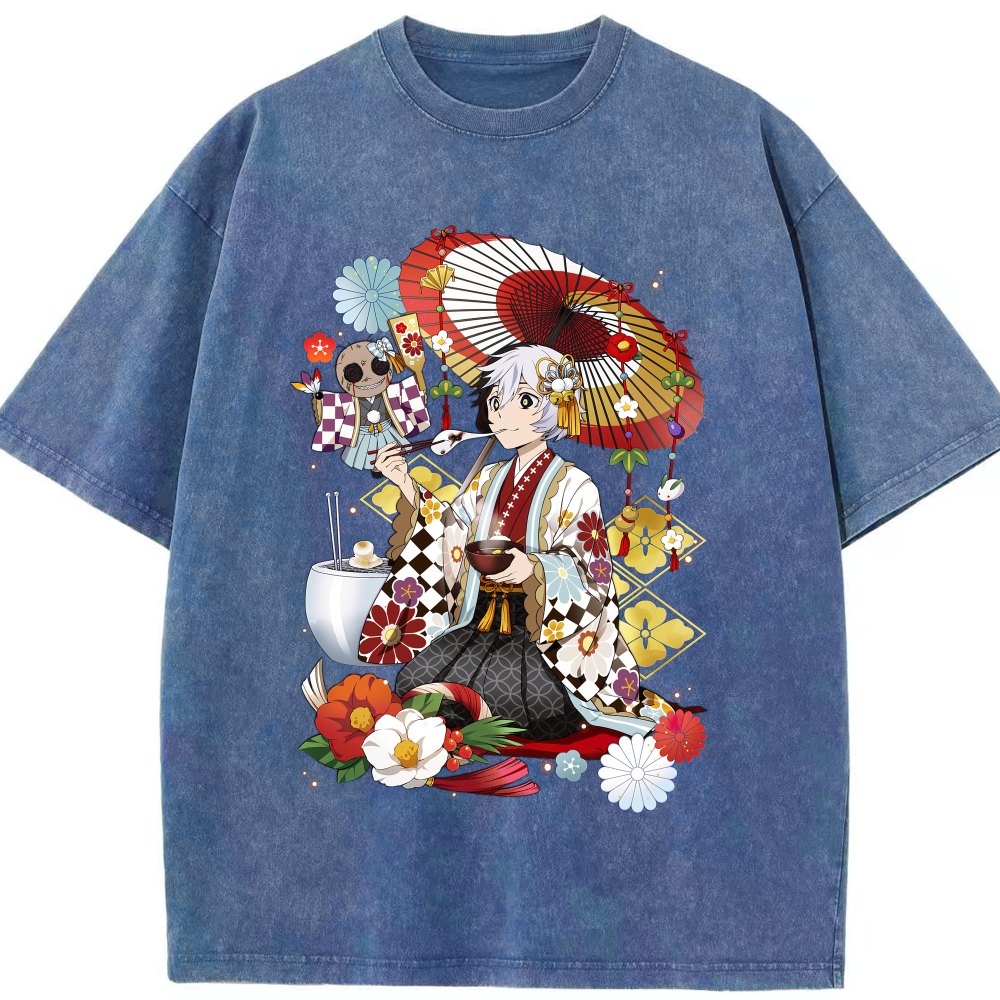 （画像用） 文豪ストレイドッグス Bungo Stray Dogs 綿100% ヴィンテージ風 半袖Tシャツ（フロントプリント）