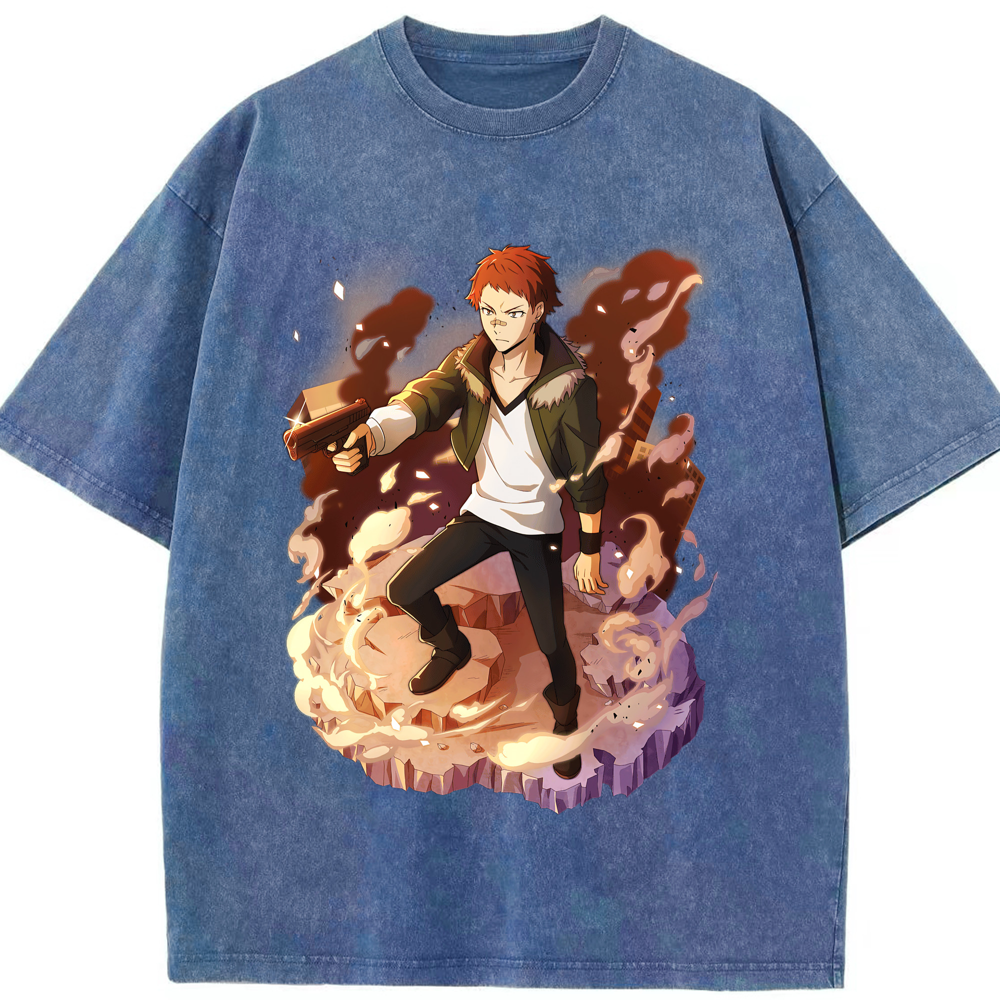 （画像用） 文豪ストレイドッグス Bungo Stray Dogs 綿100% ヴィンテージ風 半袖Tシャツ（フロントプリント）