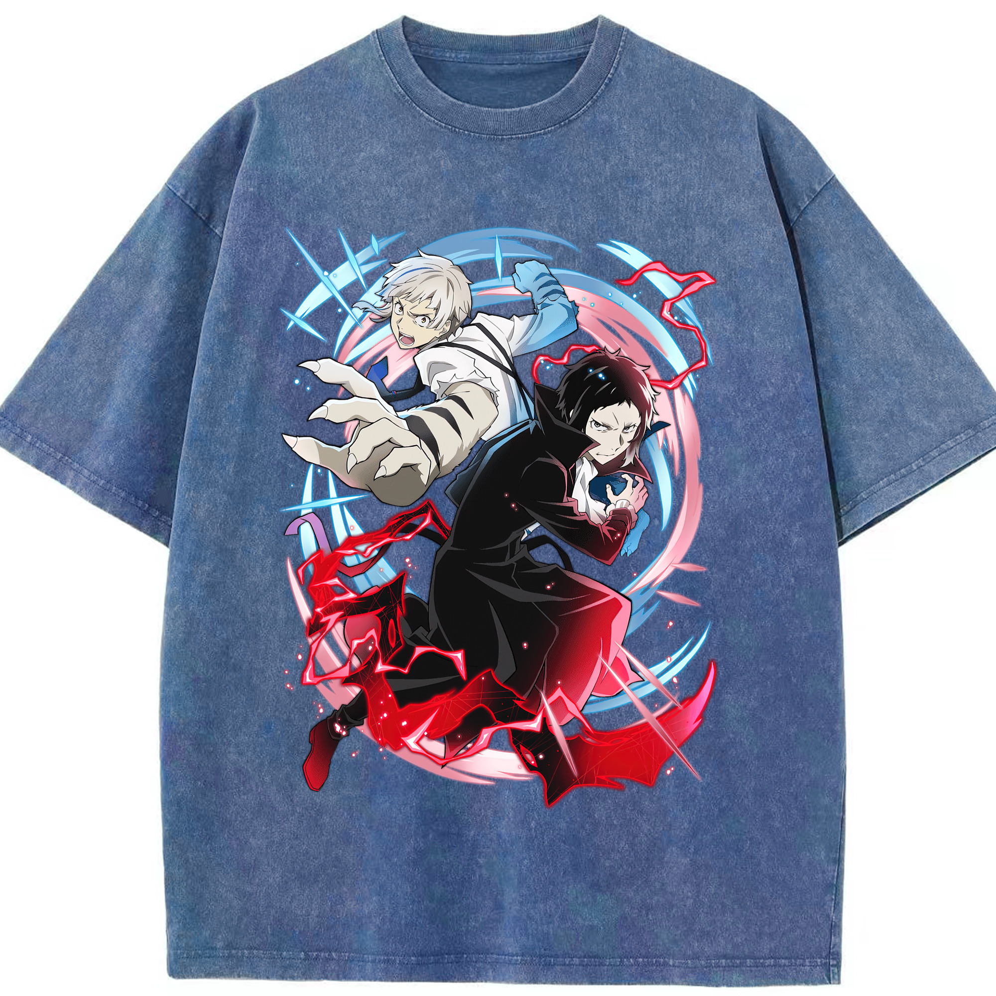 （画像用） 文豪ストレイドッグス Bungo Stray Dogs 綿100% ヴィンテージ風 半袖Tシャツ（フロントプリント）