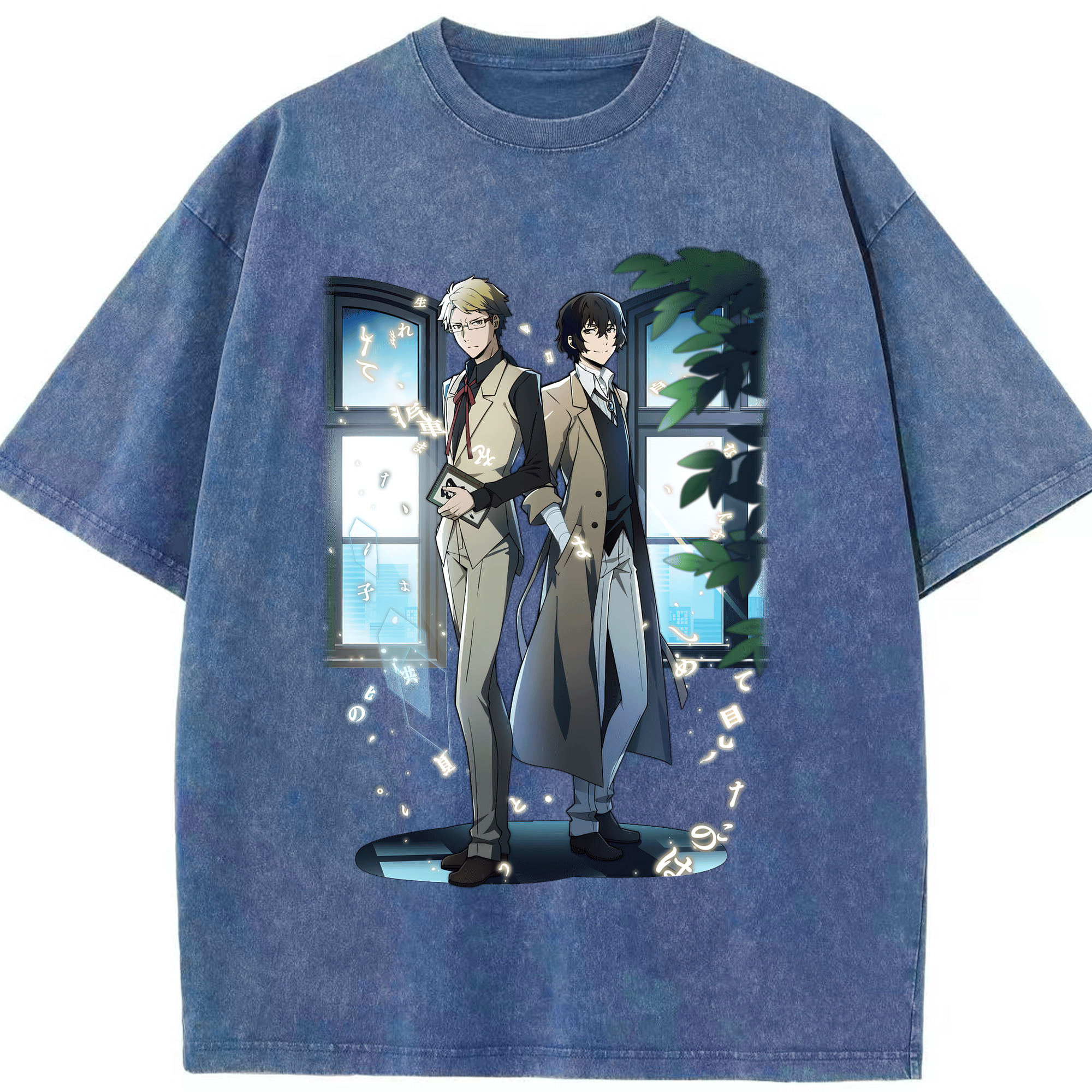 （画像用） 文豪ストレイドッグス Bungo Stray Dogs 綿100% ヴィンテージ風 半袖Tシャツ（フロントプリント）
