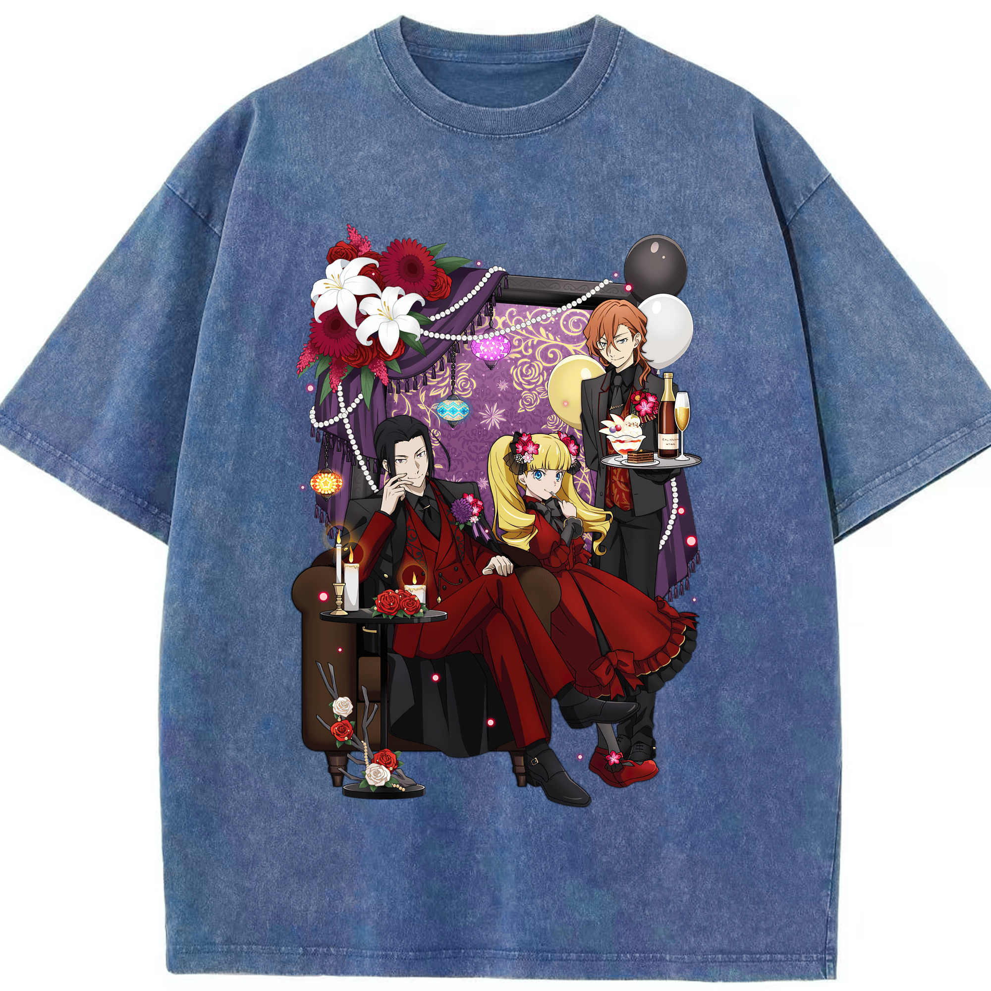 （画像用） 文豪ストレイドッグス Bungo Stray Dogs 綿100% ヴィンテージ風 半袖Tシャツ（フロントプリント）