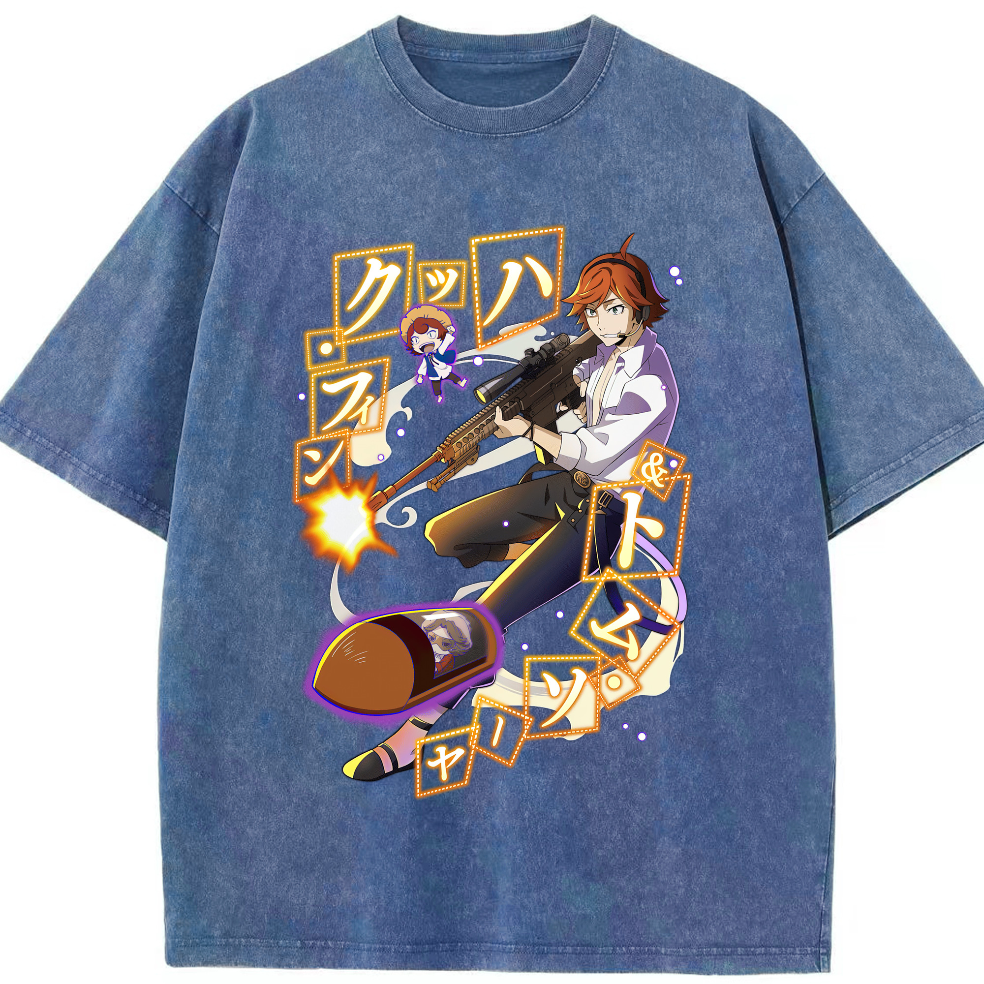 （画像用） 文豪ストレイドッグス Bungo Stray Dogs 綿100% ヴィンテージ風 半袖Tシャツ（フロントプリント）