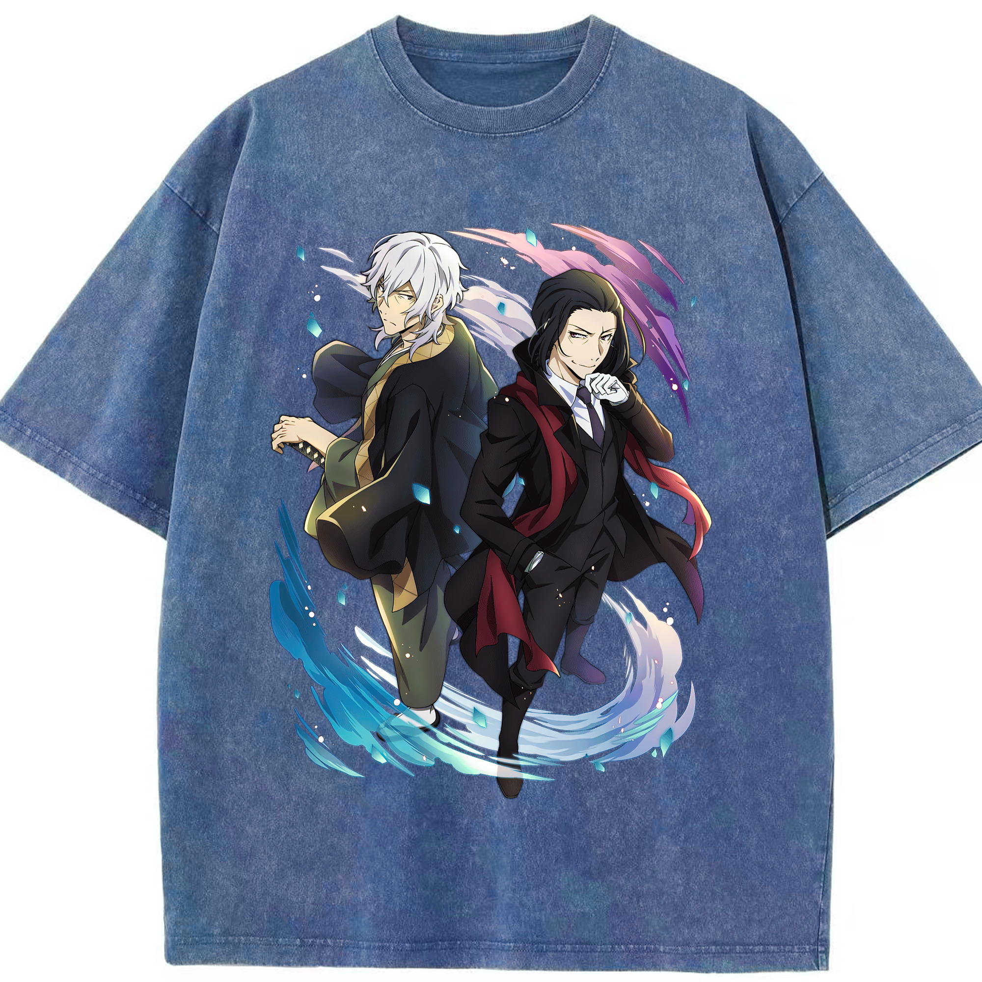 （画像用） 文豪ストレイドッグス Bungo Stray Dogs 綿100% ヴィンテージ風 半袖Tシャツ（フロントプリント）