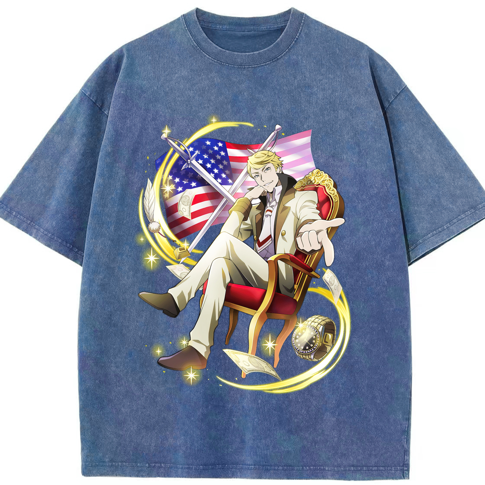 （画像用） 文豪ストレイドッグス Bungo Stray Dogs 綿100% ヴィンテージ風 半袖Tシャツ（フロントプリント）