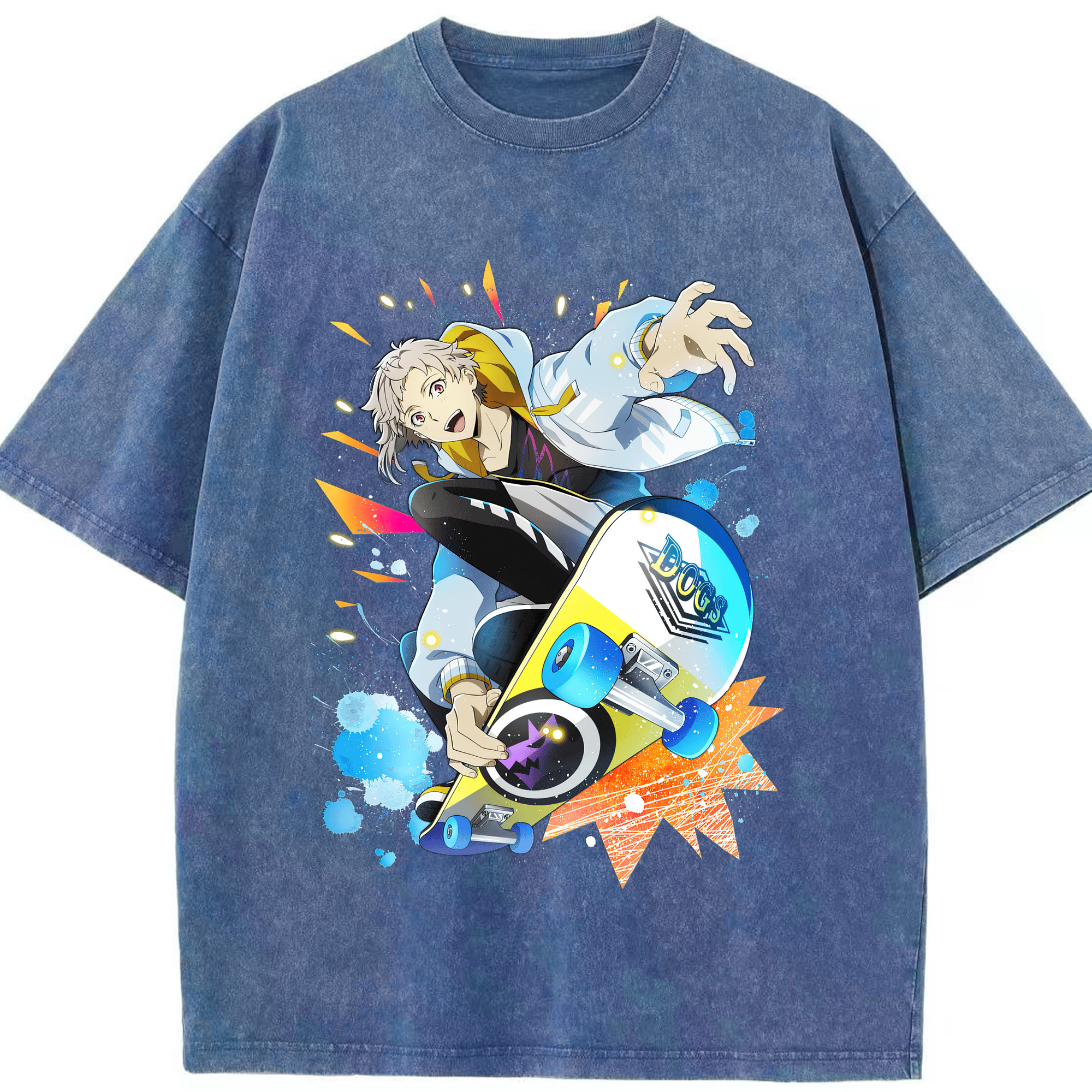 （画像用） 文豪ストレイドッグス Bungo Stray Dogs 綿100% ヴィンテージ風 半袖Tシャツ（フロントプリント）