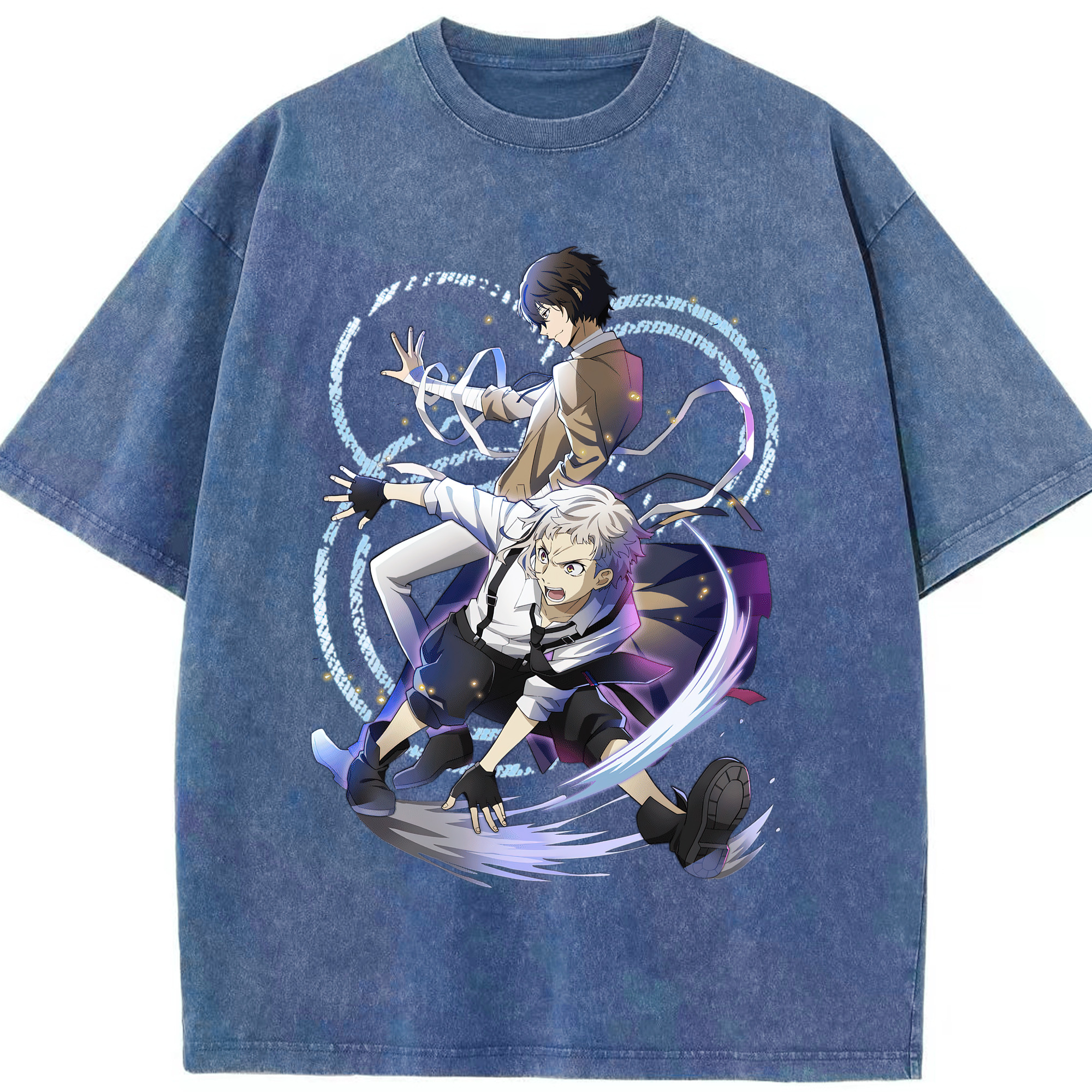 （画像用） 文豪ストレイドッグス Bungo Stray Dogs 綿100% ヴィンテージ風 半袖Tシャツ（フロントプリント）
