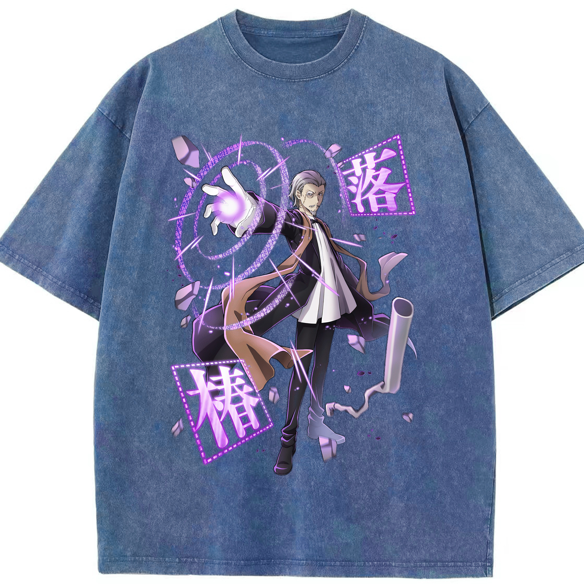 （画像用） 文豪ストレイドッグス Bungo Stray Dogs 綿100% ヴィンテージ風 半袖Tシャツ（フロントプリント）