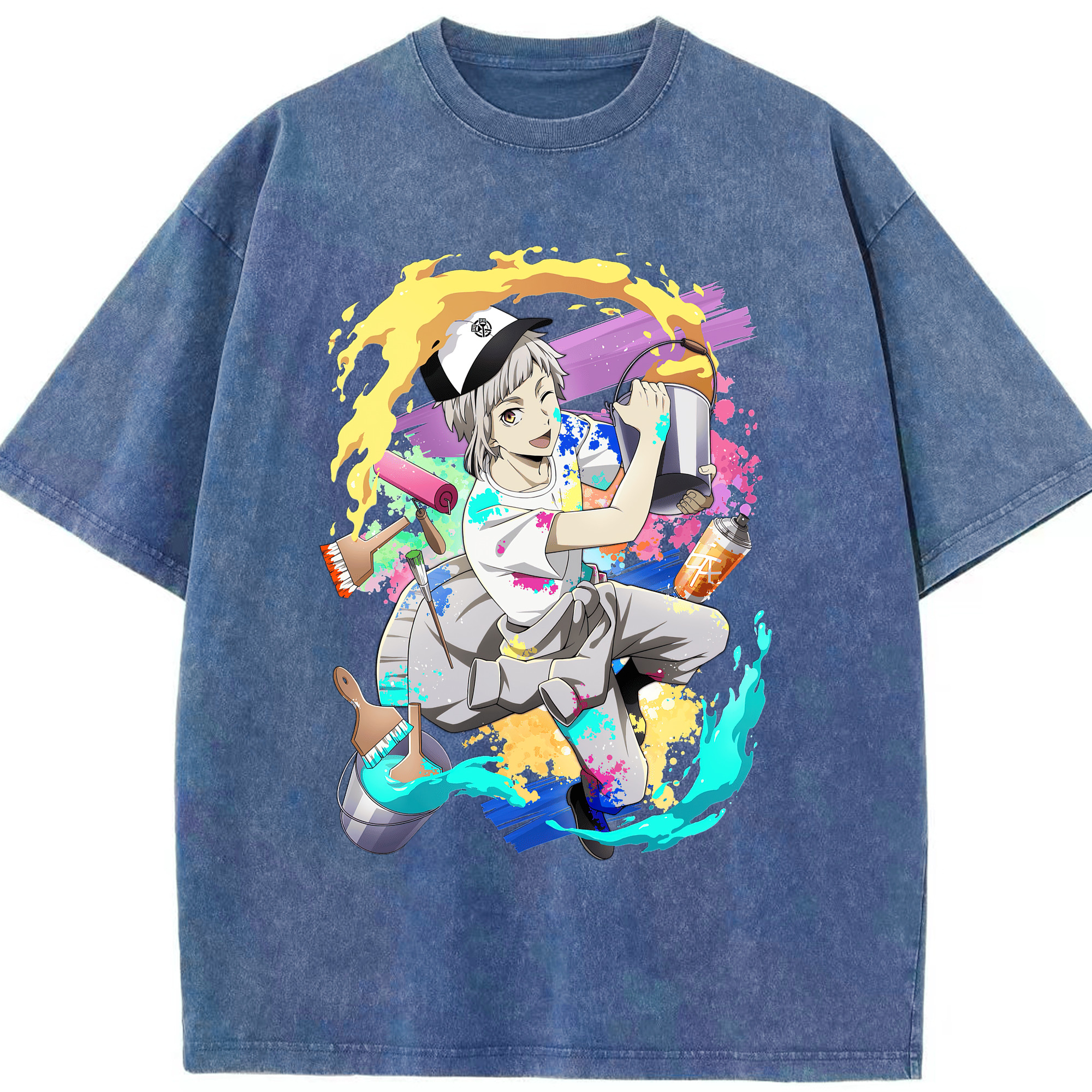 （画像用） 文豪ストレイドッグス Bungo Stray Dogs 綿100% ヴィンテージ風 半袖Tシャツ（フロントプリント）