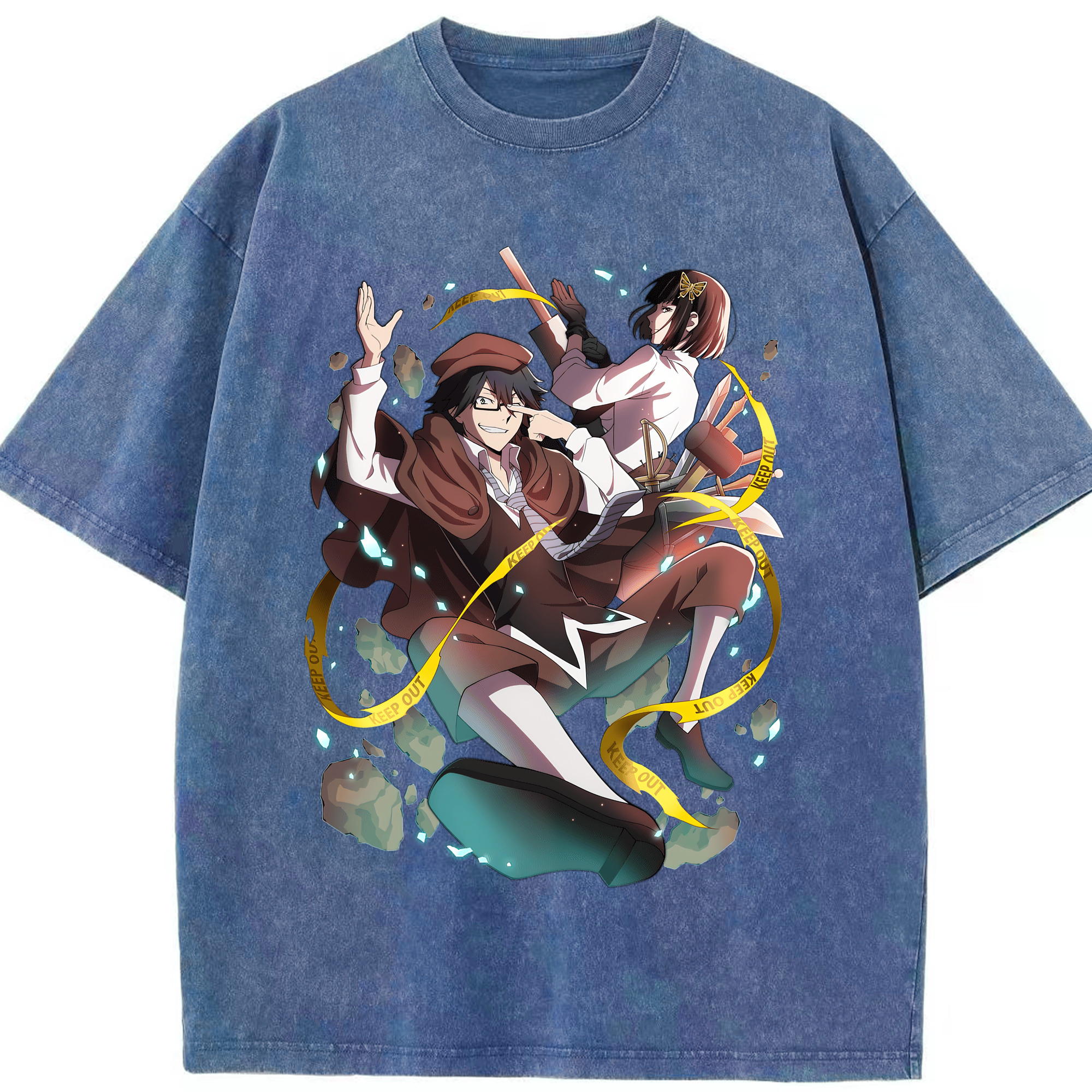 （画像用） 文豪ストレイドッグス Bungo Stray Dogs 綿100% ヴィンテージ風 半袖Tシャツ（フロントプリント）