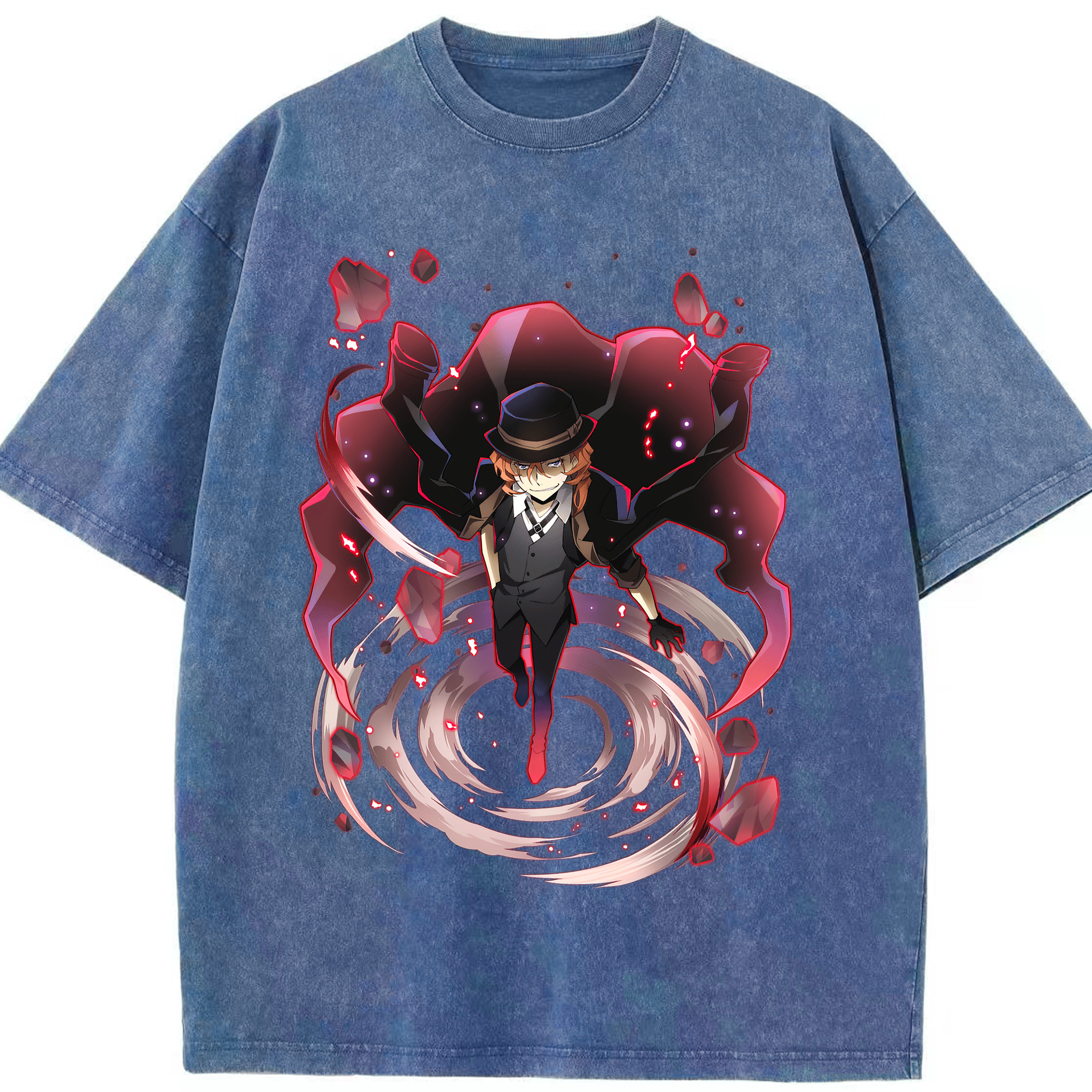 （画像用） 文豪ストレイドッグス Bungo Stray Dogs 綿100% ヴィンテージ風 半袖Tシャツ（フロントプリント）