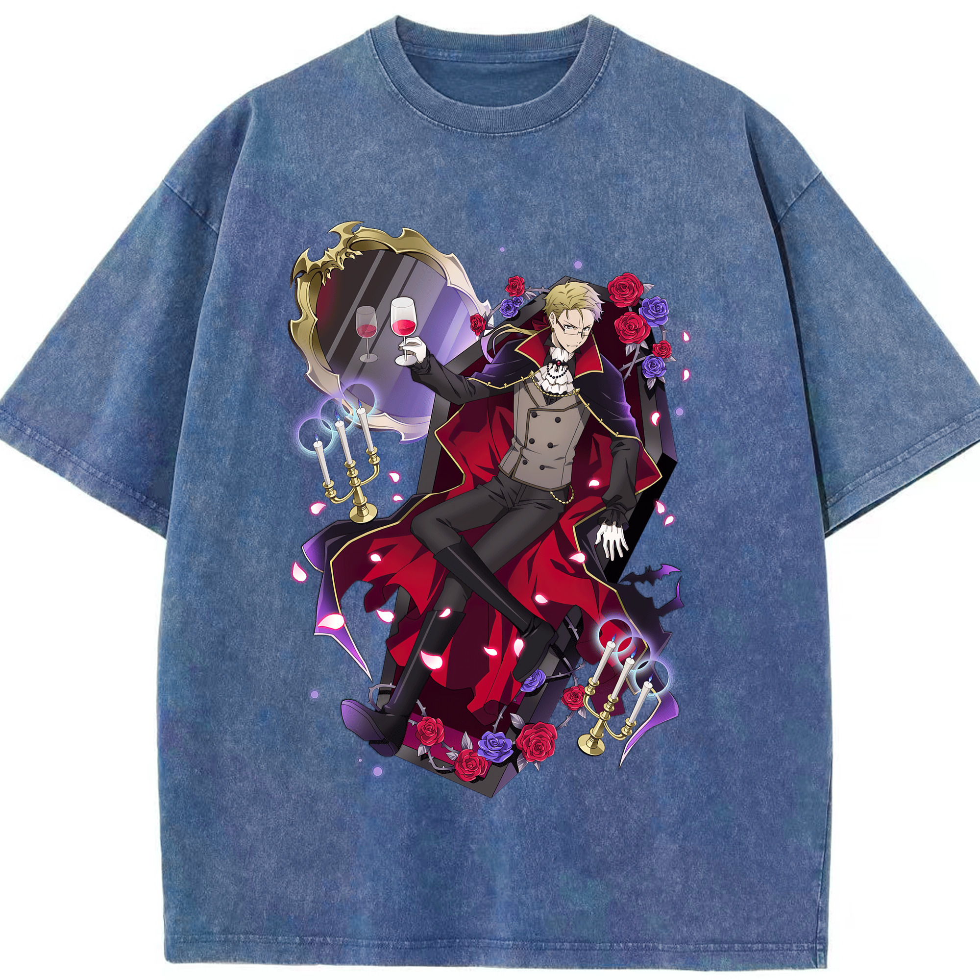 （画像用） 文豪ストレイドッグス Bungo Stray Dogs 綿100% ヴィンテージ風 半袖Tシャツ（フロントプリント）