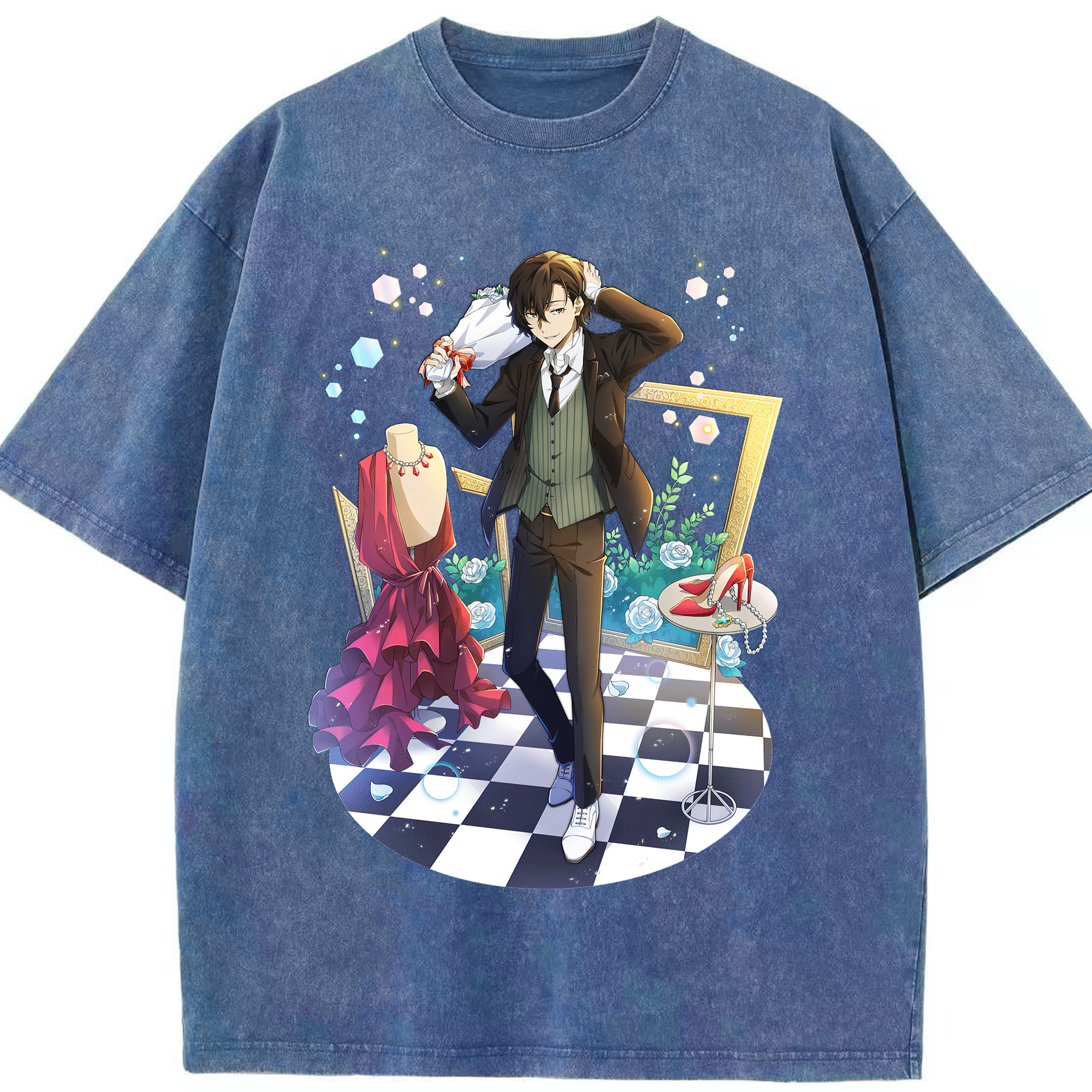 （画像用） 文豪ストレイドッグス Bungo Stray Dogs 綿100% ヴィンテージ風 半袖Tシャツ（フロントプリント）