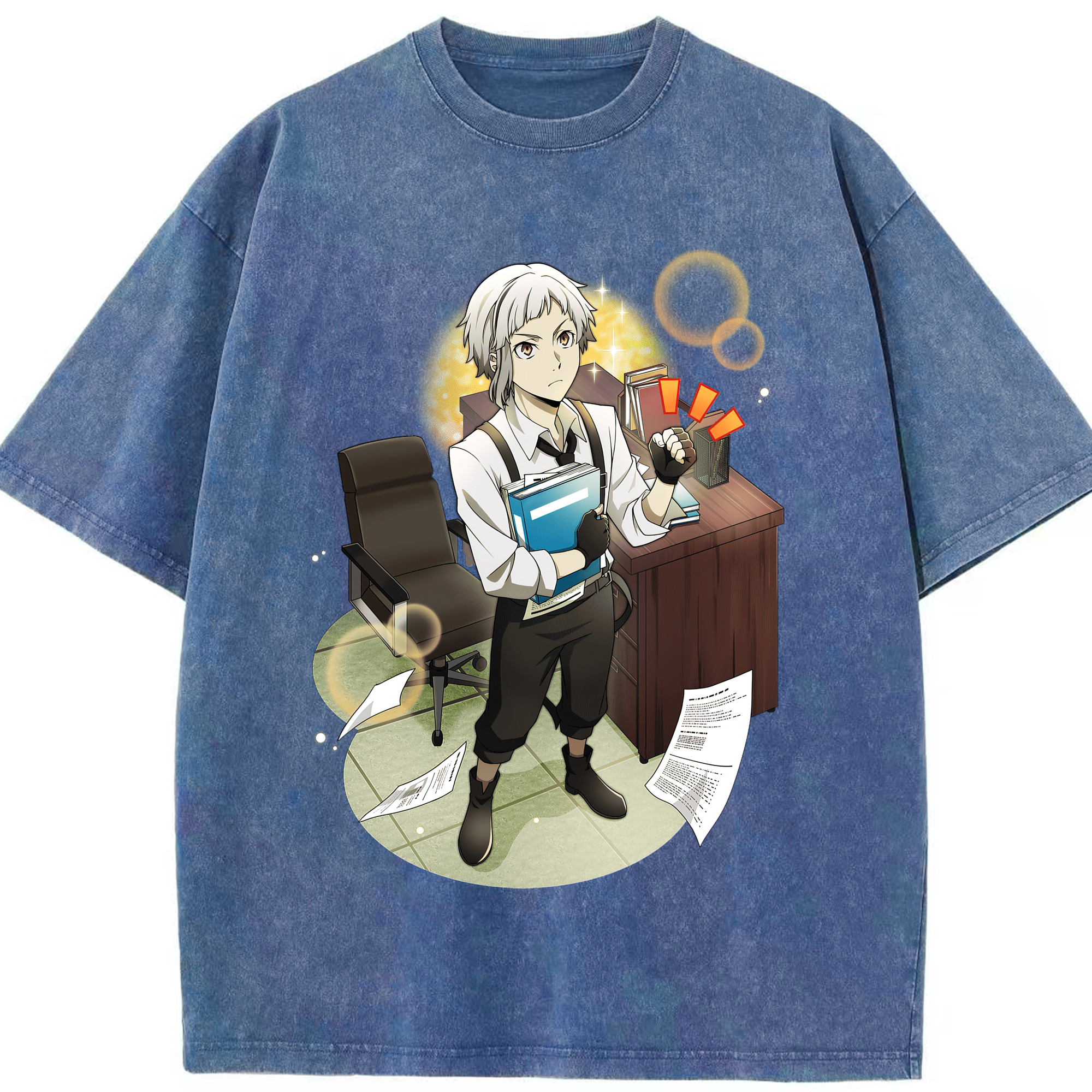 （画像用） 文豪ストレイドッグス Bungo Stray Dogs 綿100% ヴィンテージ風 半袖Tシャツ（フロントプリント）