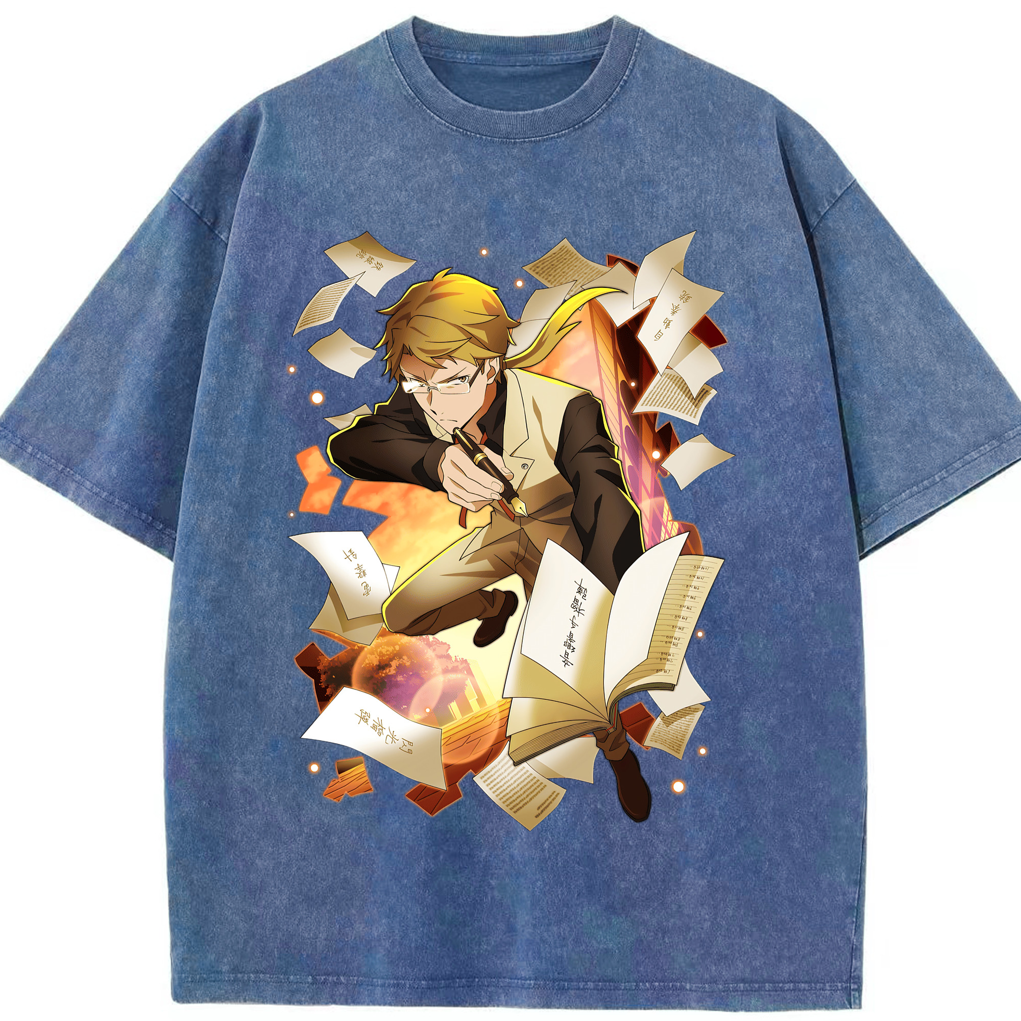 （画像用） 文豪ストレイドッグス Bungo Stray Dogs 綿100% ヴィンテージ風 半袖Tシャツ（フロントプリント）