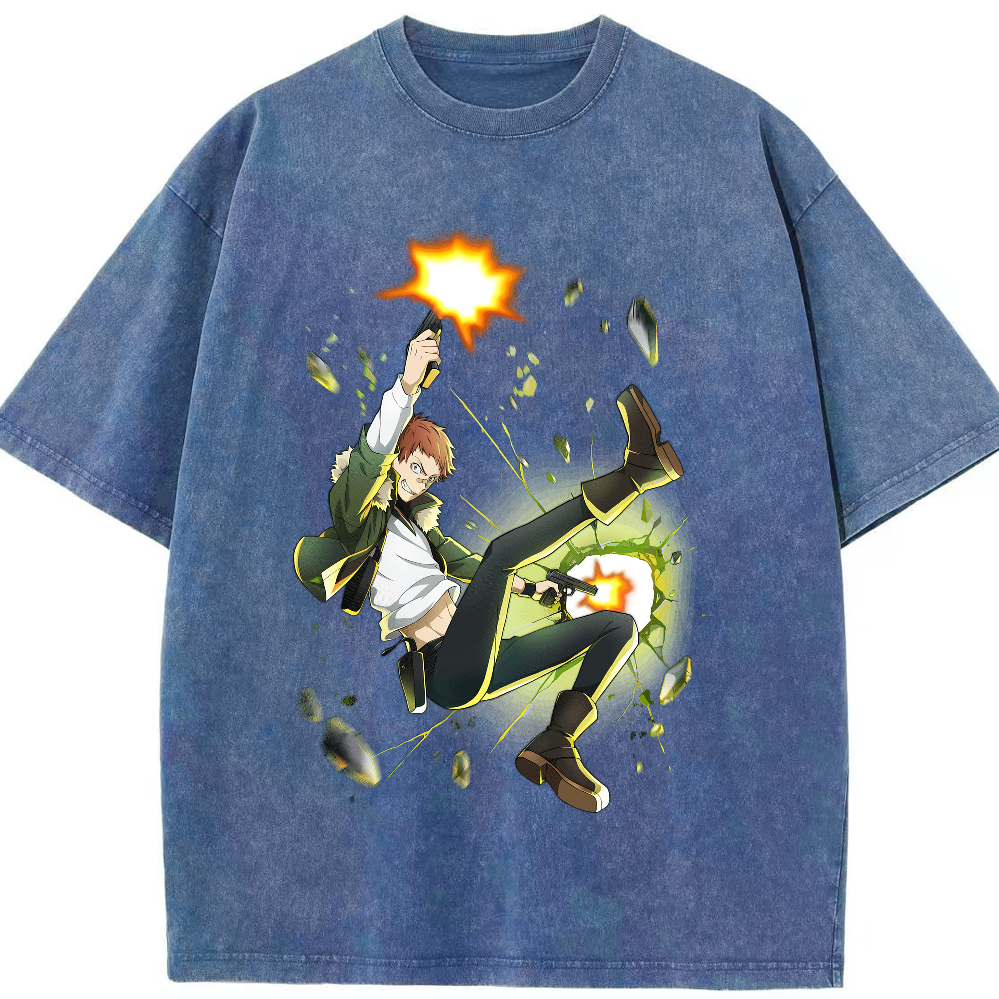（画像用） 文豪ストレイドッグス Bungo Stray Dogs 綿100% ヴィンテージ風 半袖Tシャツ（フロントプリント）