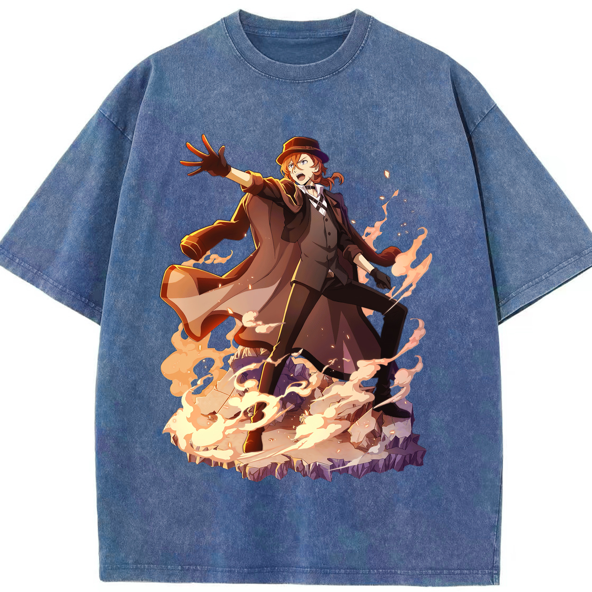 （画像用） 文豪ストレイドッグス Bungo Stray Dogs 綿100% ヴィンテージ風 半袖Tシャツ（フロントプリント）
