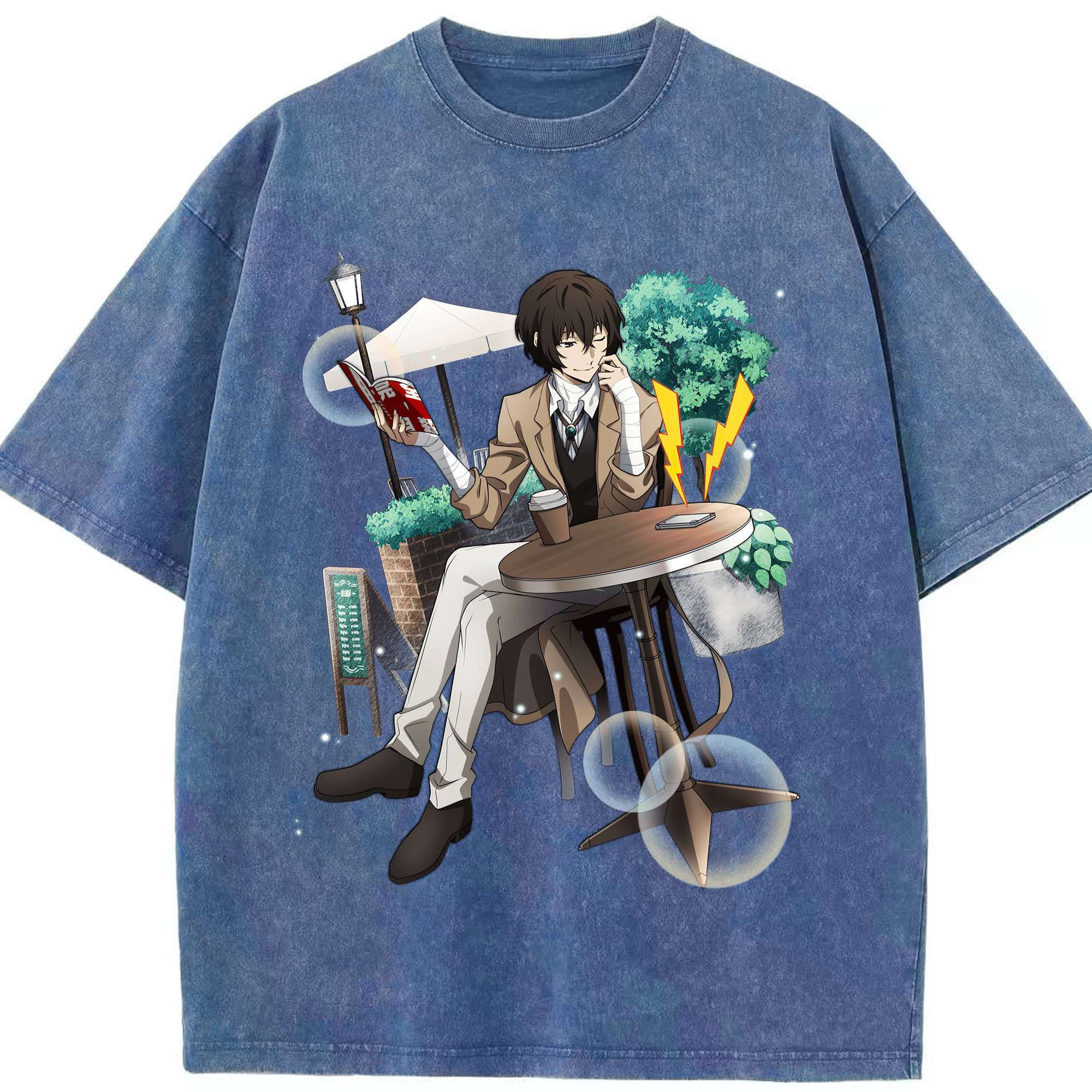 （画像用） 文豪ストレイドッグス Bungo Stray Dogs 綿100% ヴィンテージ風 半袖Tシャツ（フロントプリント）