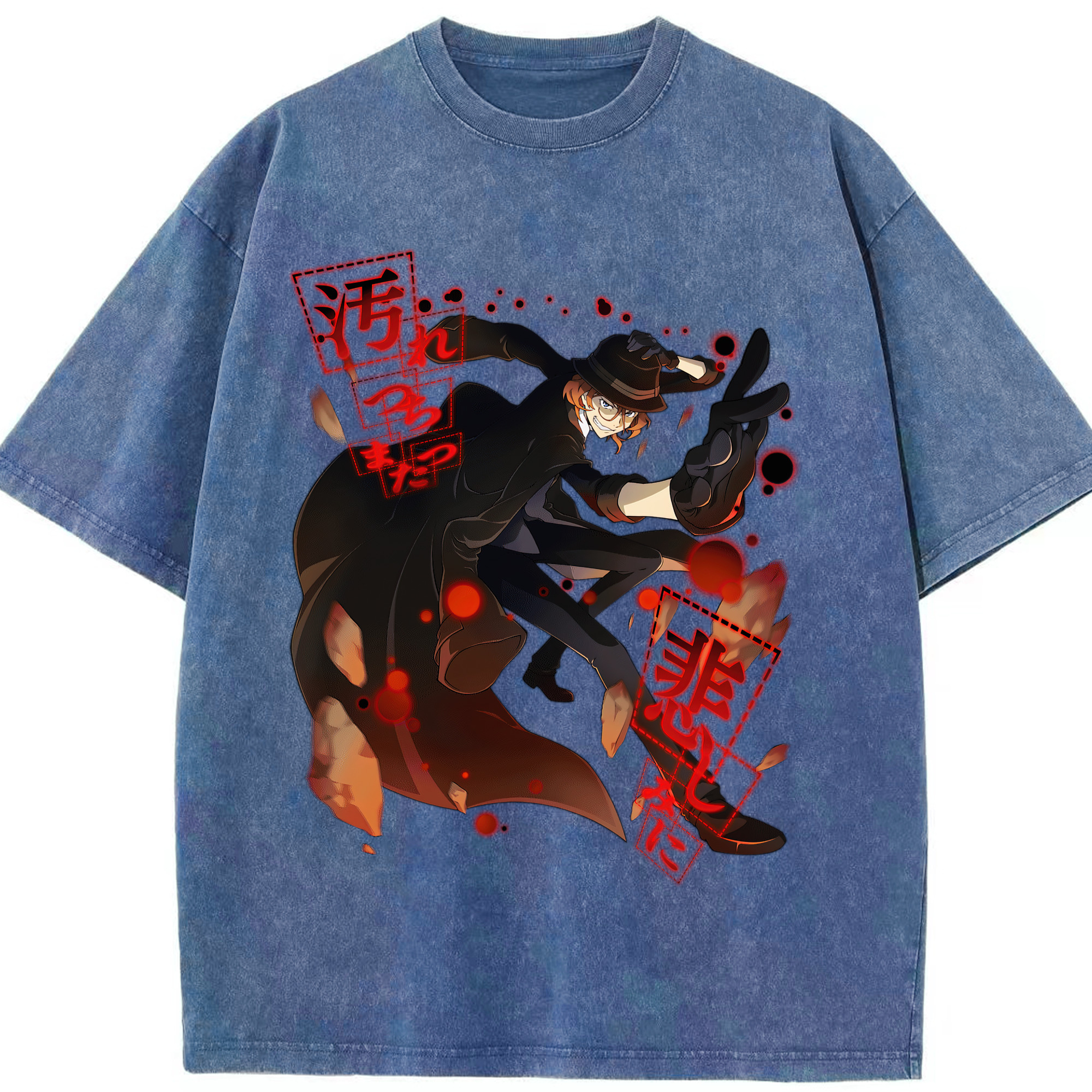 （画像用） 文豪ストレイドッグス Bungo Stray Dogs 綿100% ヴィンテージ風 半袖Tシャツ（フロントプリント）