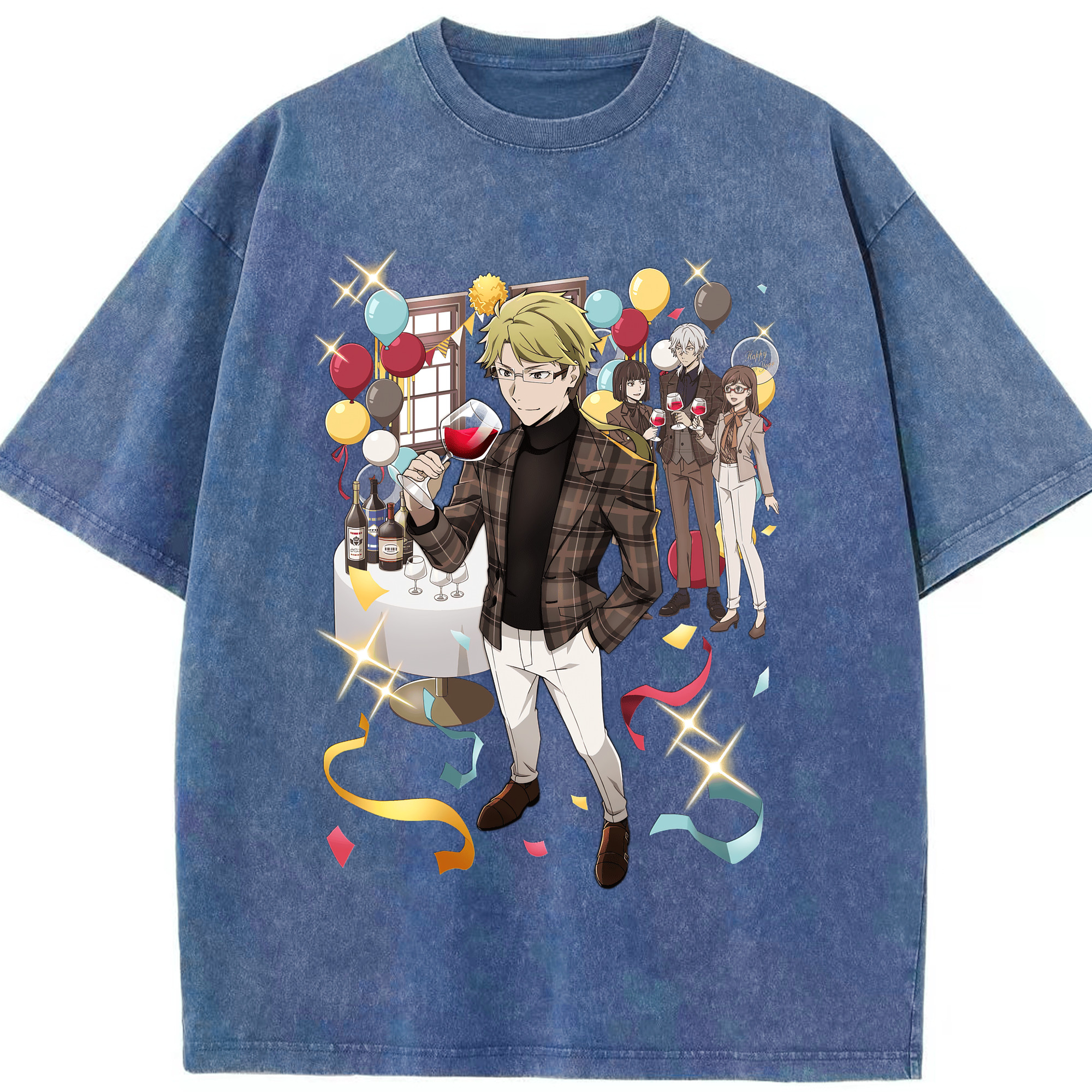 （画像用） 文豪ストレイドッグス Bungo Stray Dogs 綿100% ヴィンテージ風 半袖Tシャツ（フロントプリント）