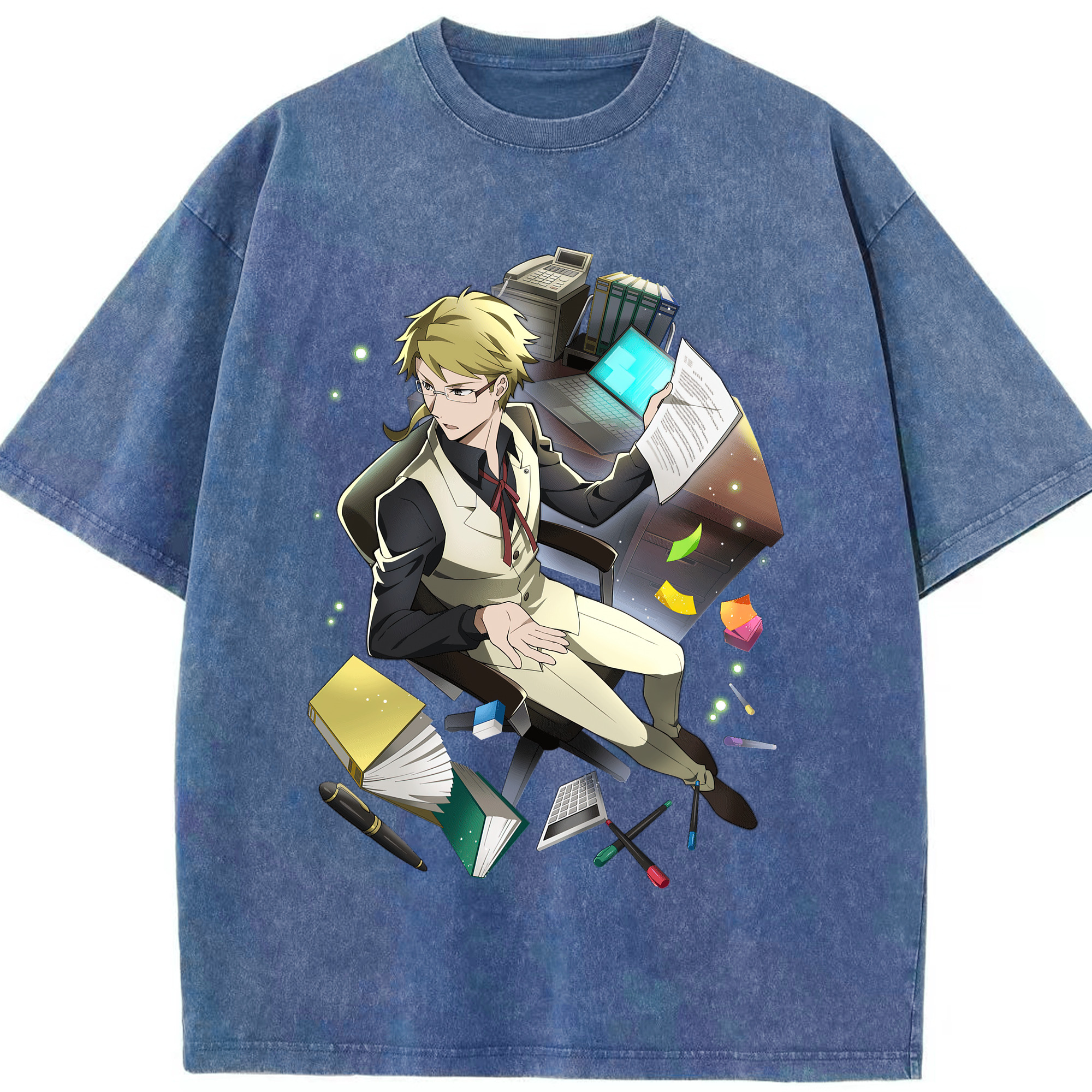 （画像用） 文豪ストレイドッグス Bungo Stray Dogs 綿100% ヴィンテージ風 半袖Tシャツ（フロントプリント）