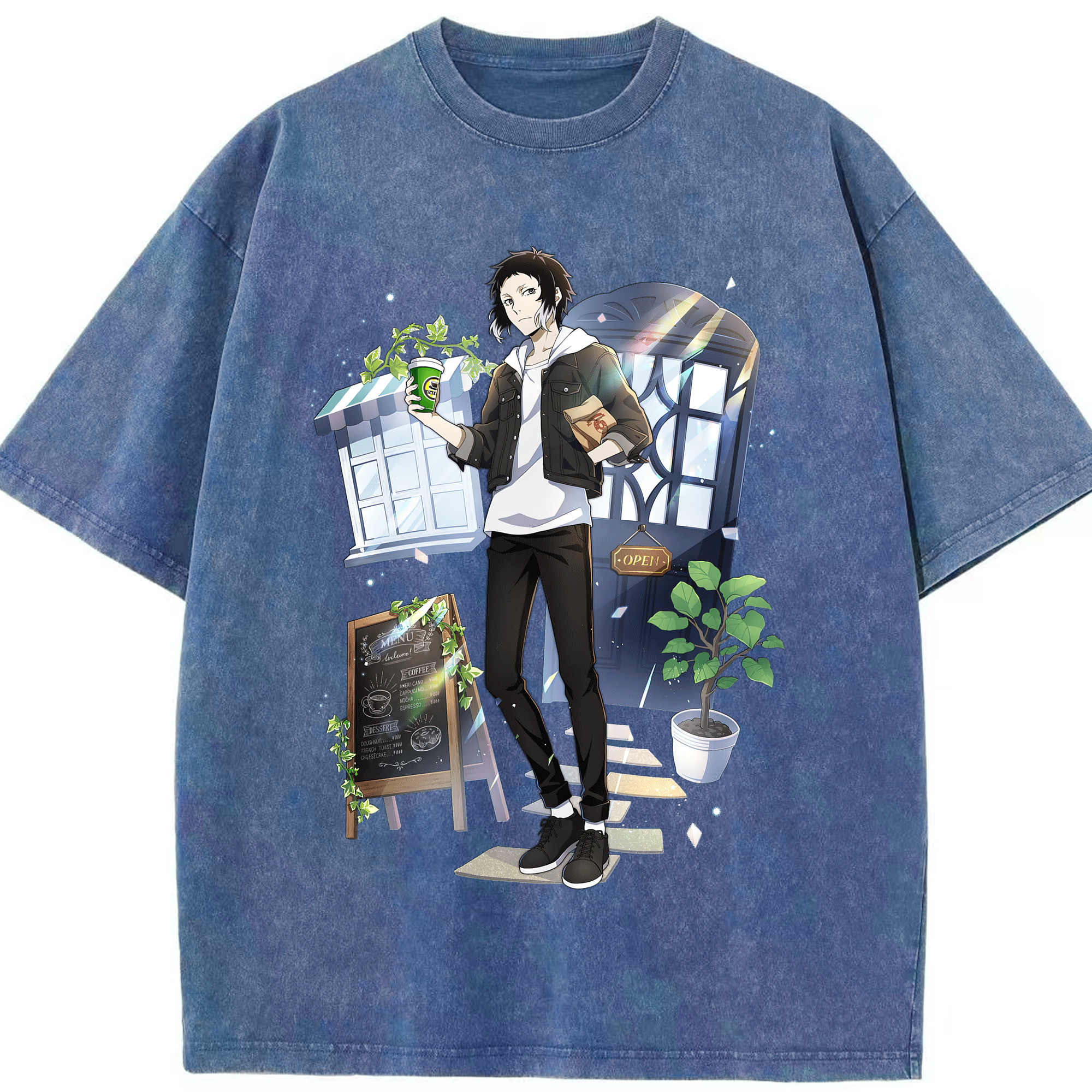 （画像用） 文豪ストレイドッグス Bungo Stray Dogs 綿100% ヴィンテージ風 半袖Tシャツ（フロントプリント）