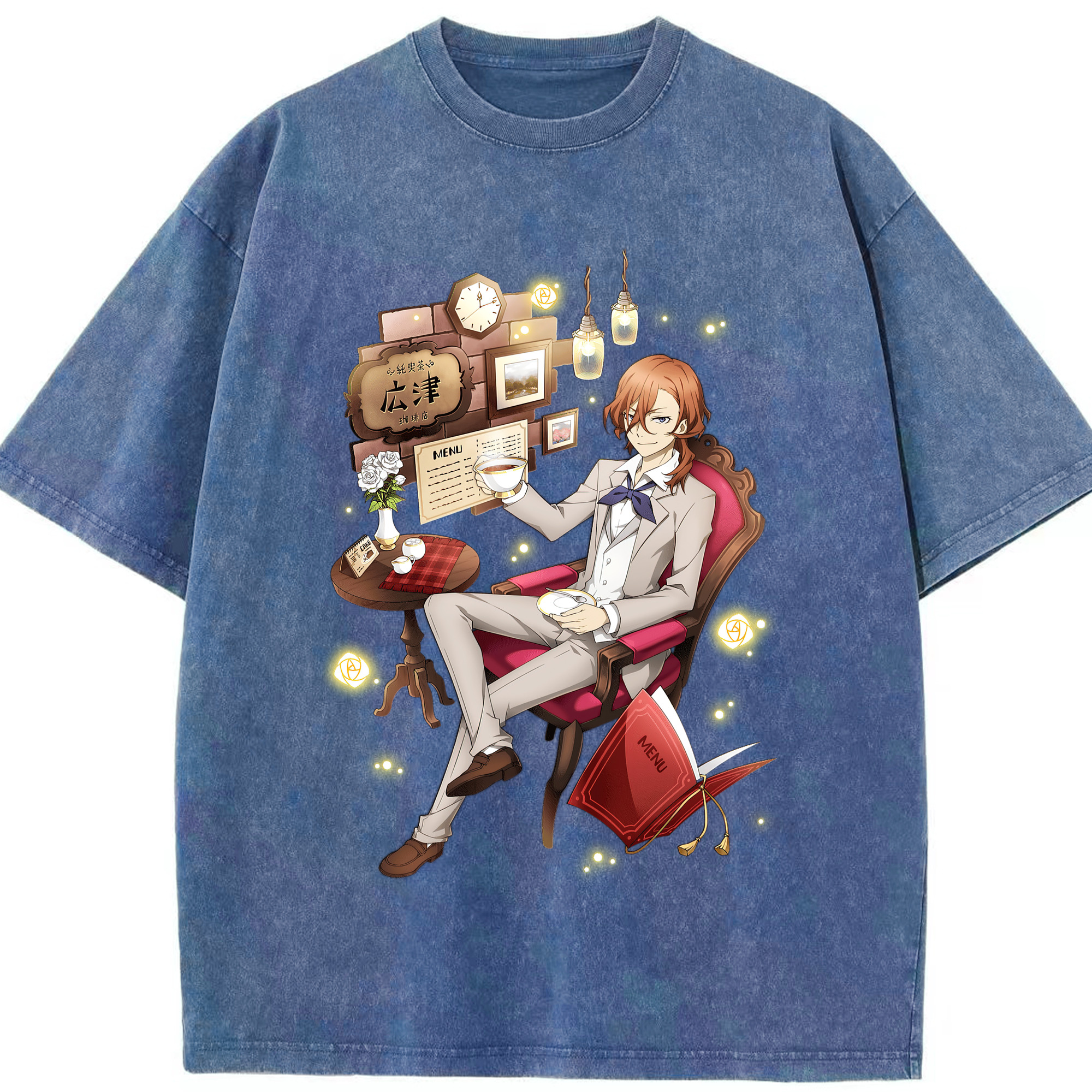 （画像用） 文豪ストレイドッグス Bungo Stray Dogs 綿100% ヴィンテージ風 半袖Tシャツ（フロントプリント）