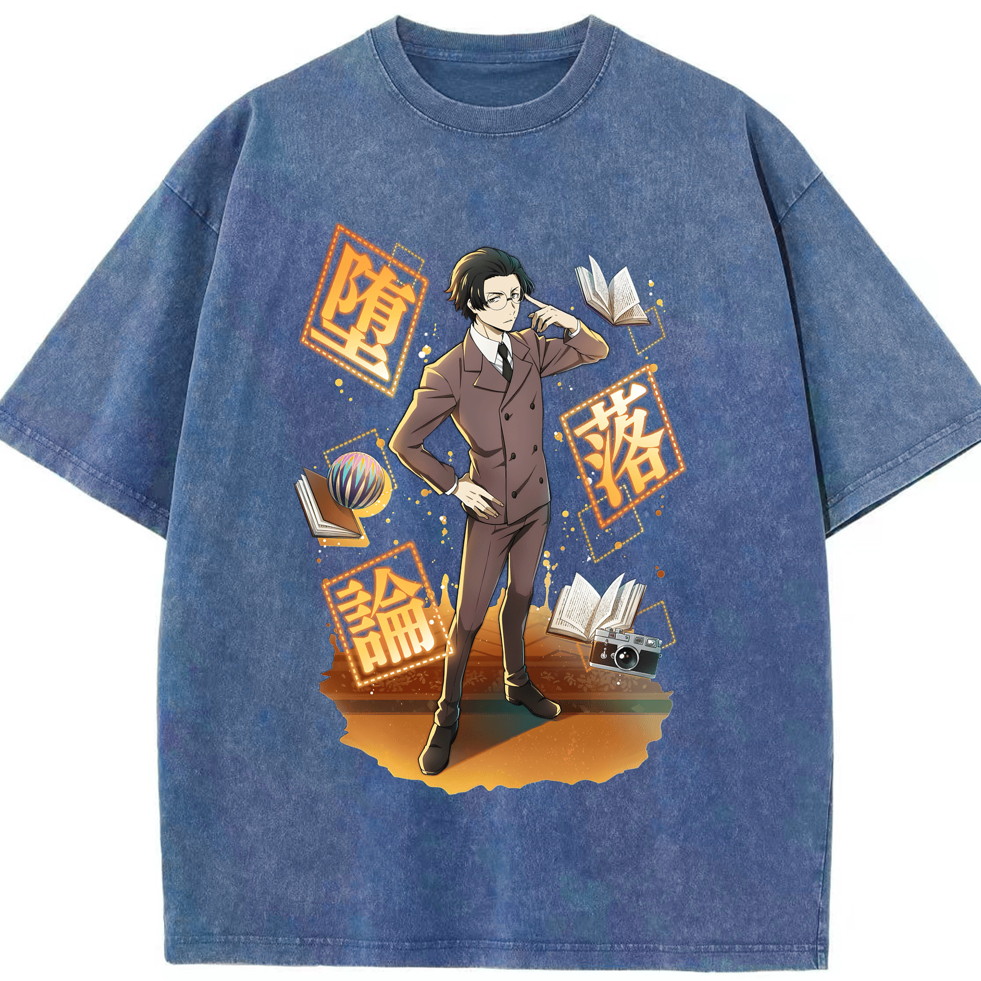 （画像用） 文豪ストレイドッグス Bungo Stray Dogs 綿100% ヴィンテージ風 半袖Tシャツ（フロントプリント）