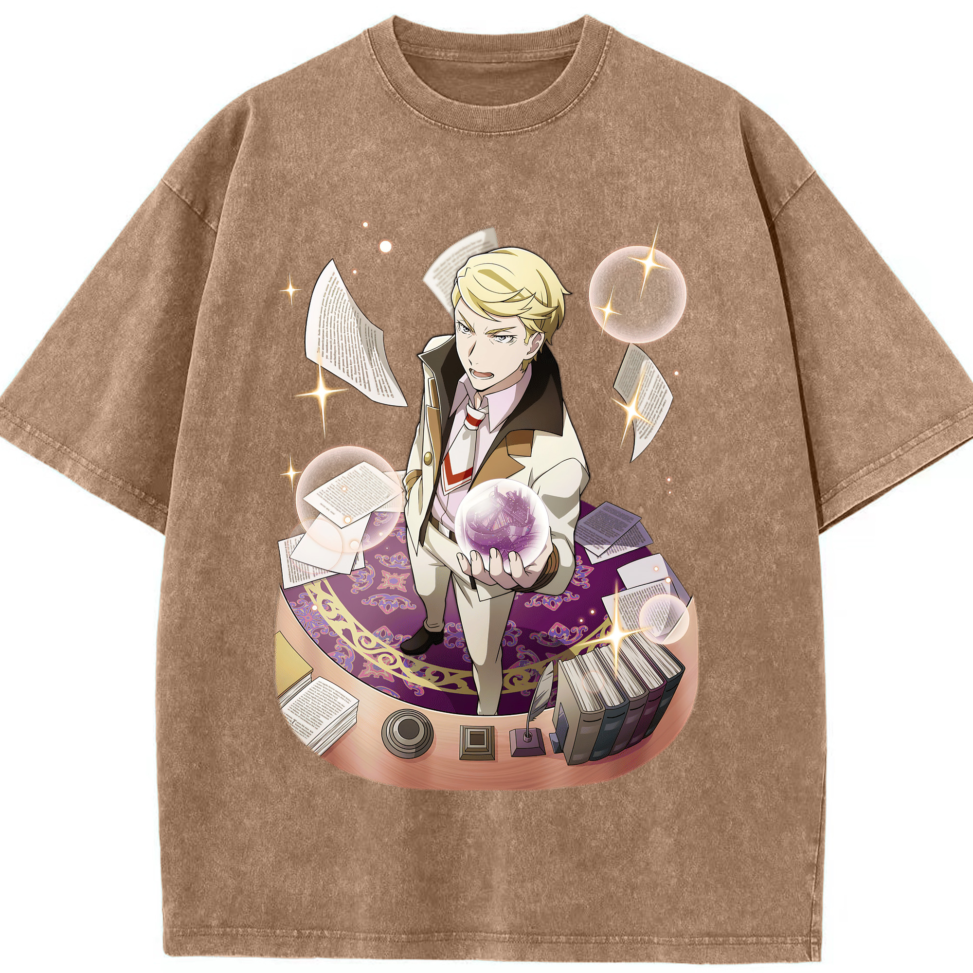 （画像用） 文豪ストレイドッグス Bungo Stray Dogs 綿100% ヴィンテージ風 半袖Tシャツ（フロントプリント）