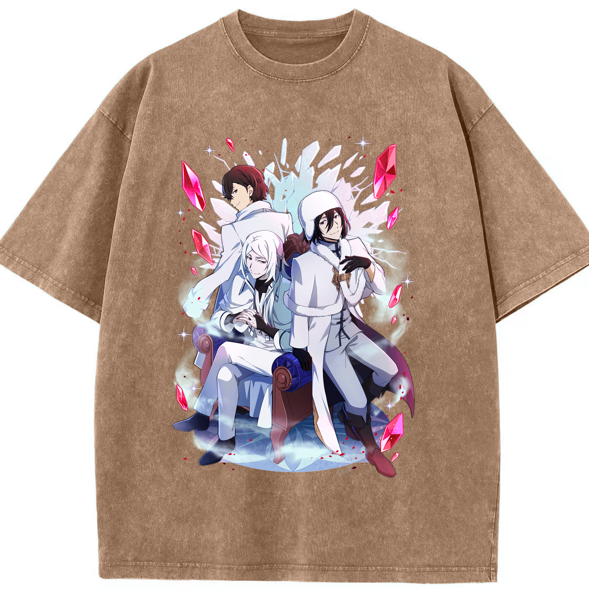（画像用） 文豪ストレイドッグス Bungo Stray Dogs 綿100% ヴィンテージ風 半袖Tシャツ（フロントプリント）